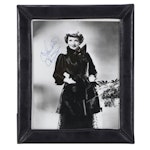 Autographed Black and White Photograph Portrait of Claudette Colbert