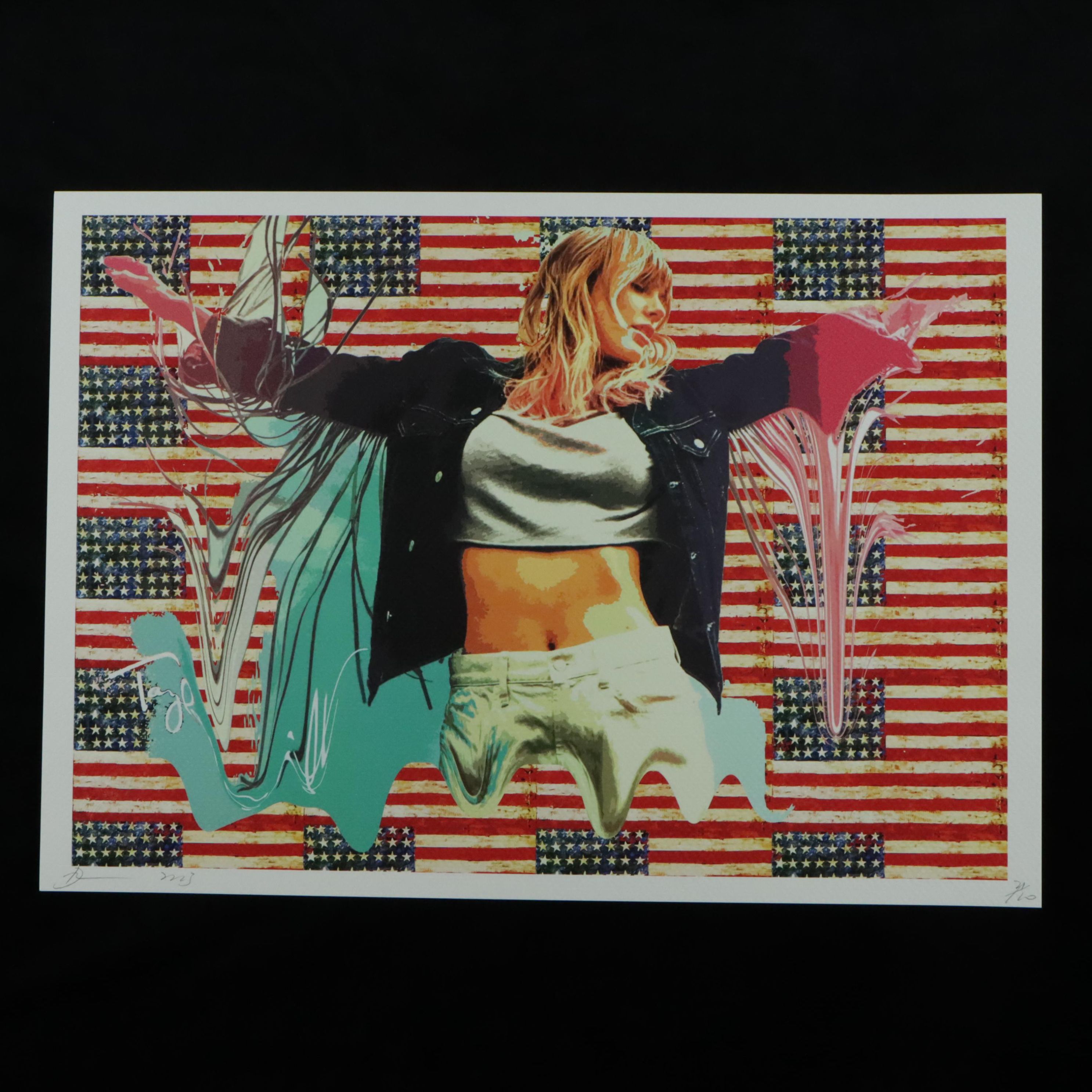Death NYC Pop Art Graphic Print of Taylor Swift x Jasper Johns