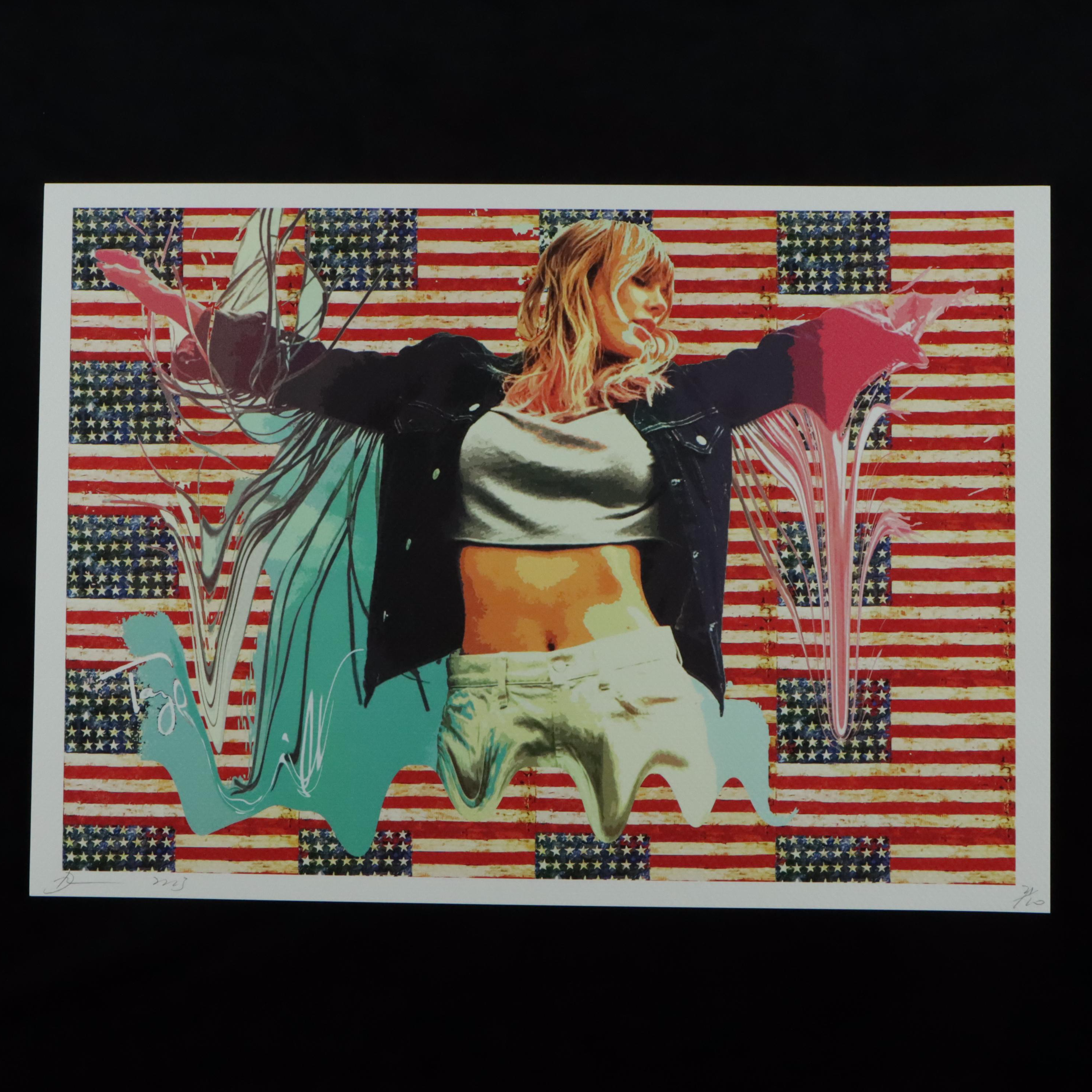 Death NYC Pop Art Graphic Print of Taylor Swift x Jasper Johns