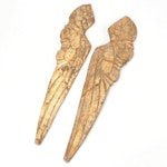 Parcel Gilt Metal Leaf Carved Wooden Angel Wings