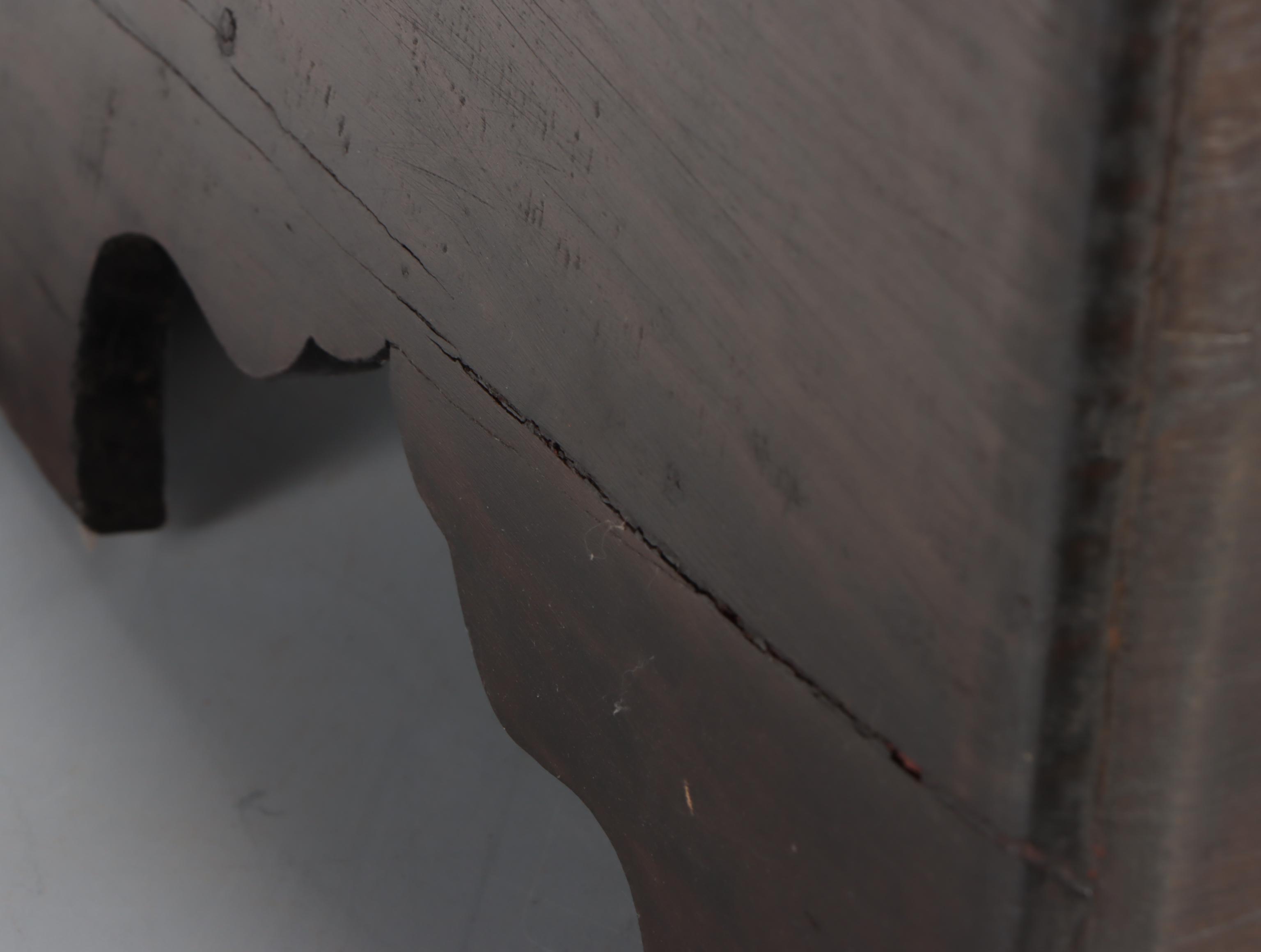 Hand-Carved Dark Chocolate Finish Wood Planter