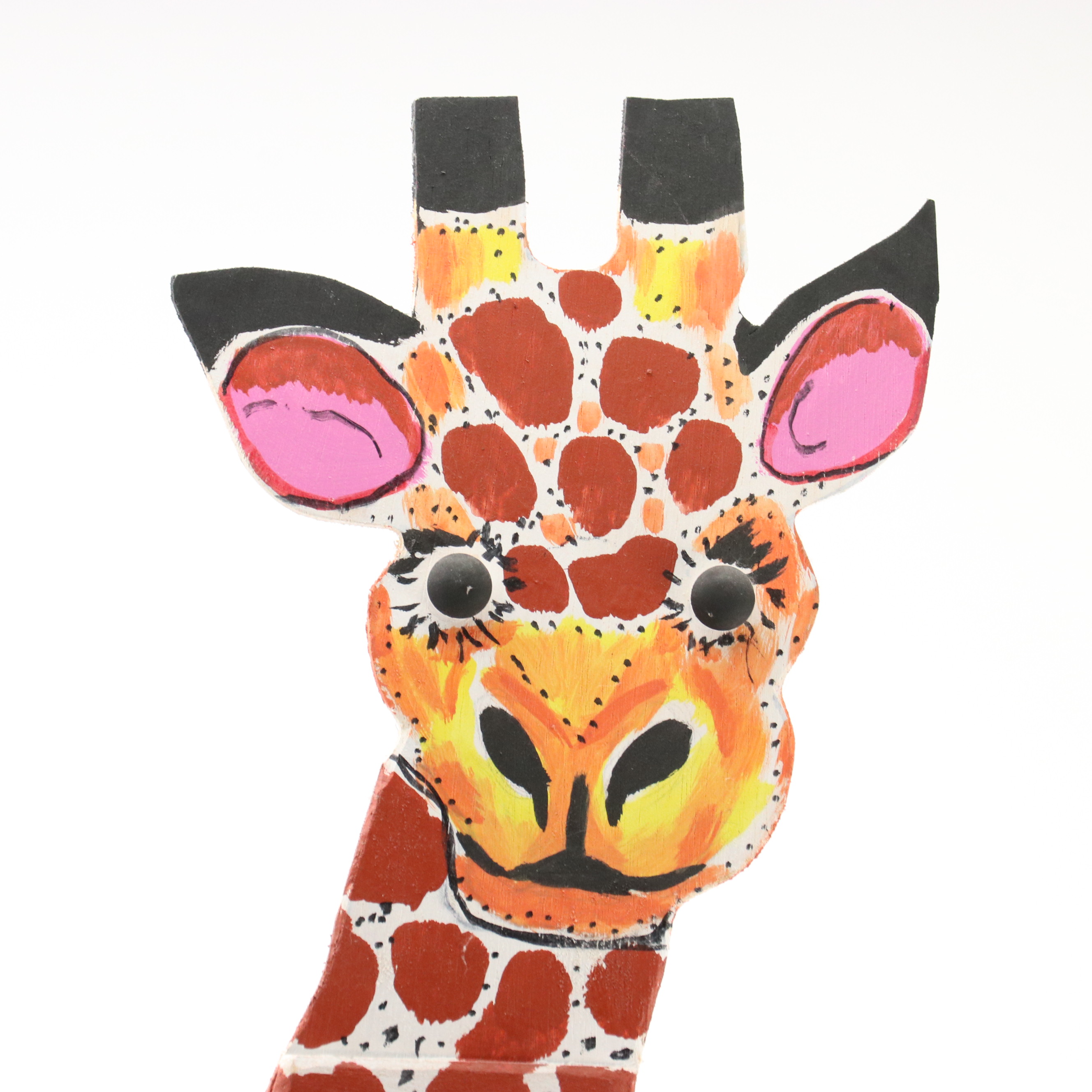 Marvin Finn Shaped Wood Folk Sculpture of Giraffe, 2004