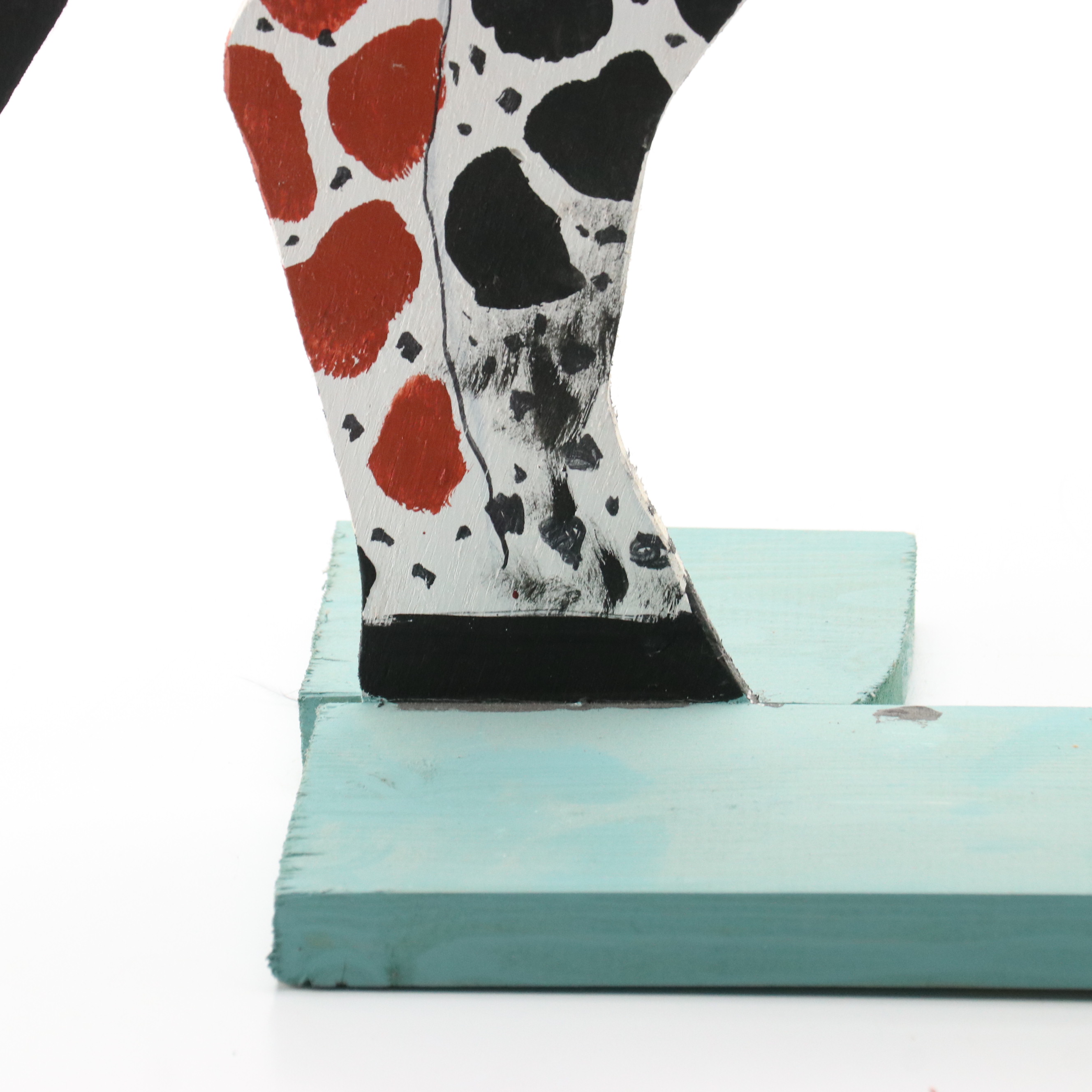 Marvin Finn Shaped Wood Folk Sculpture of Giraffe, 2004