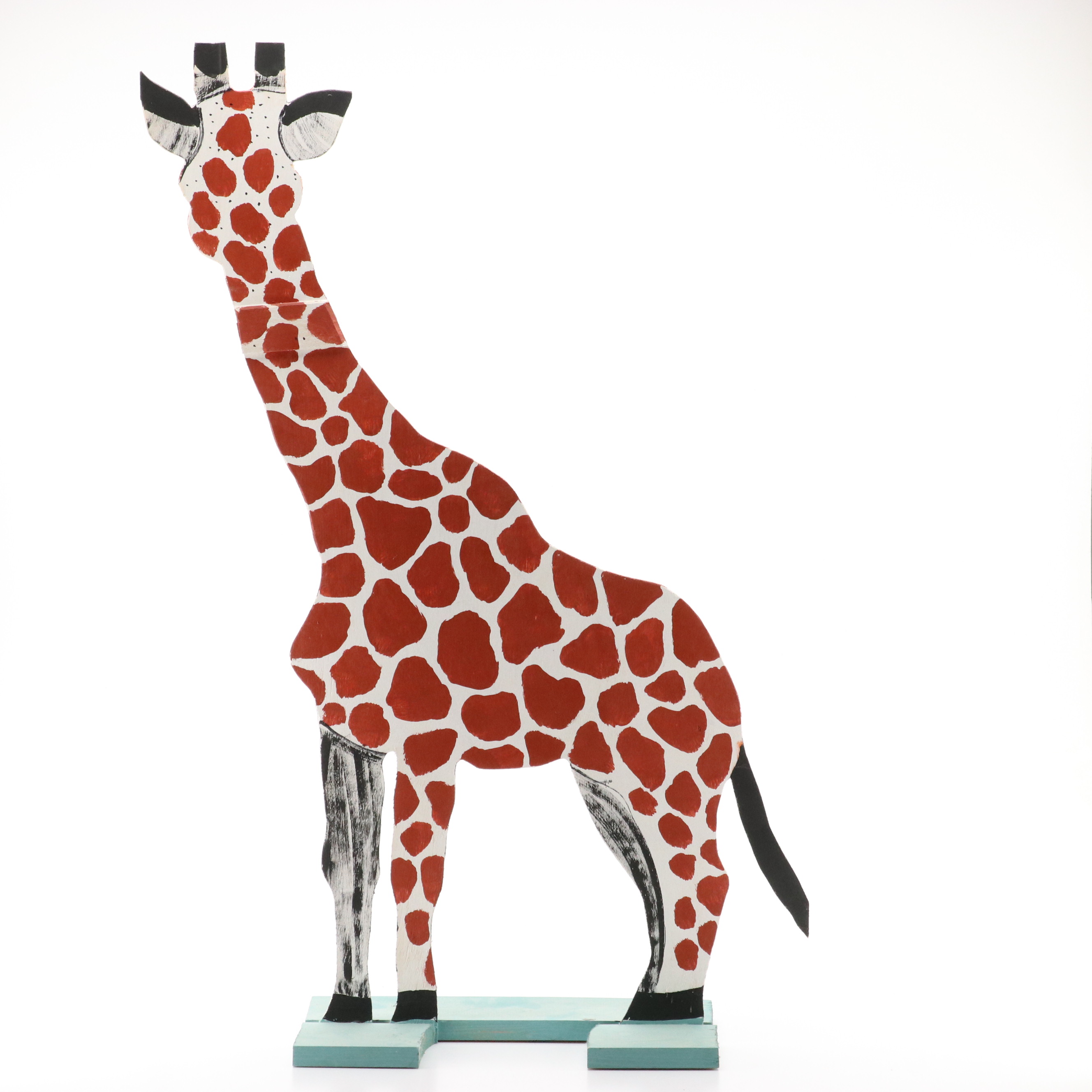Marvin Finn Shaped Wood Folk Sculpture of Giraffe, 2004