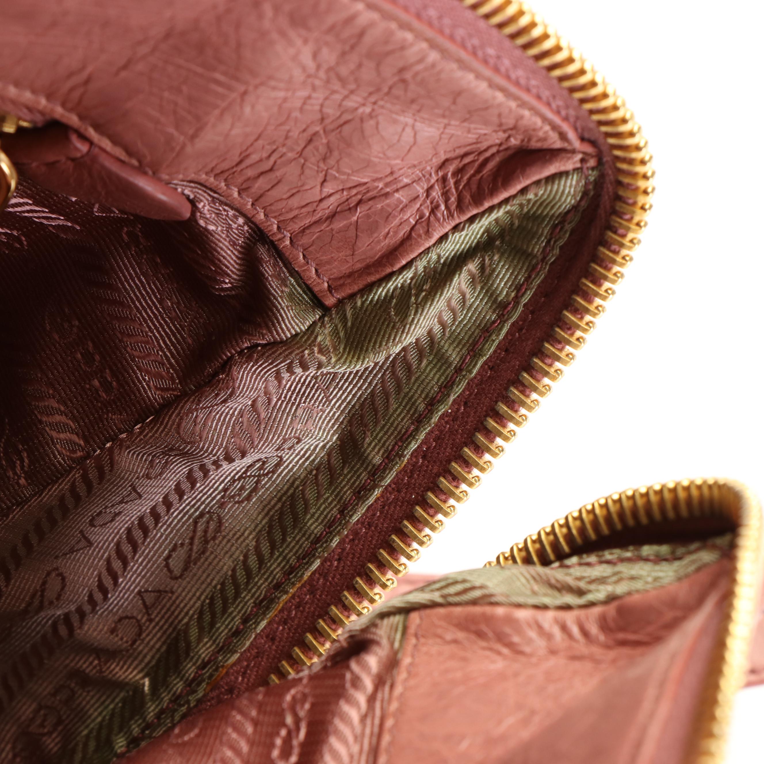 Prada Antico Vitello Shine Leather East/West Satchel Bag