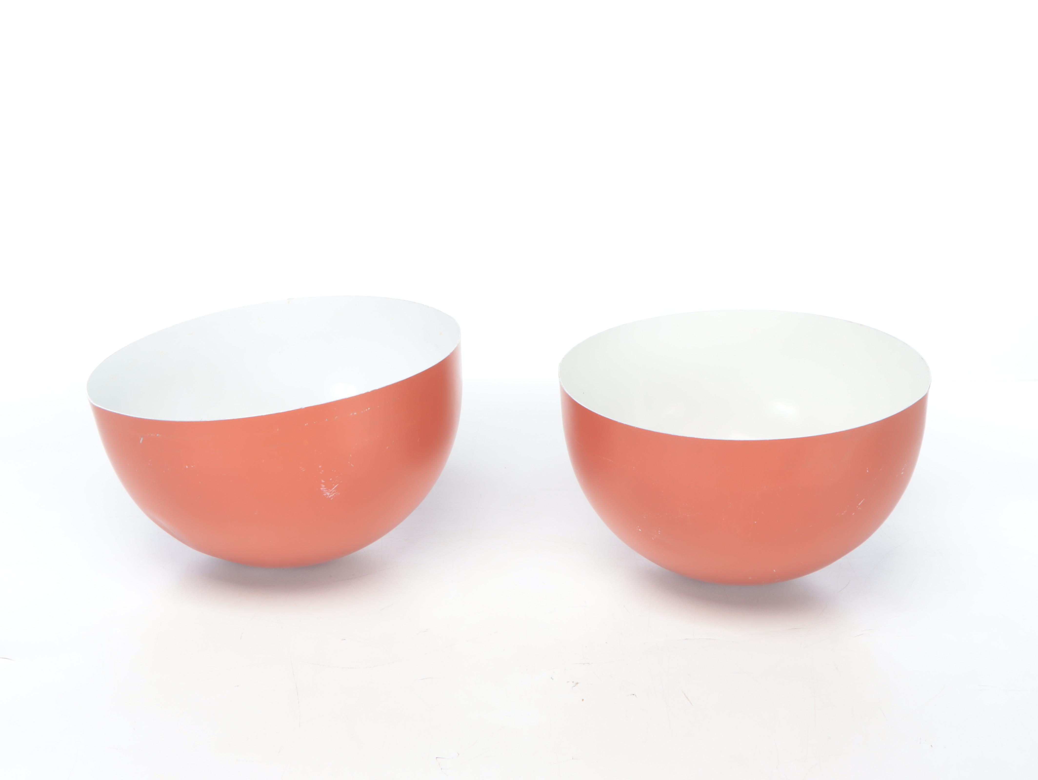 Pair of Nessen Enameled Aluminum Mushroom Lamps