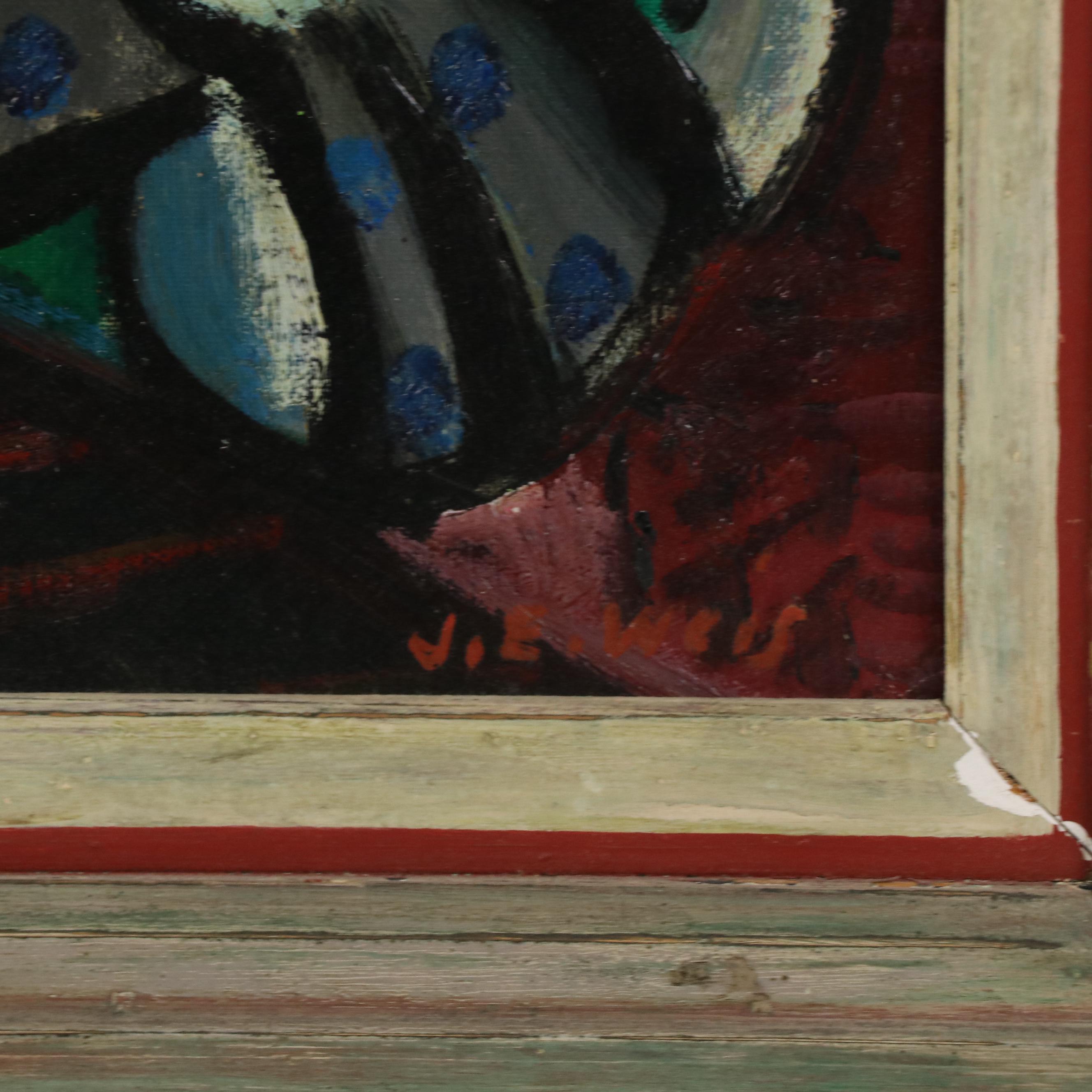 John Ellsworth Weis Modernist Oil Painting "Philosophy," 1948