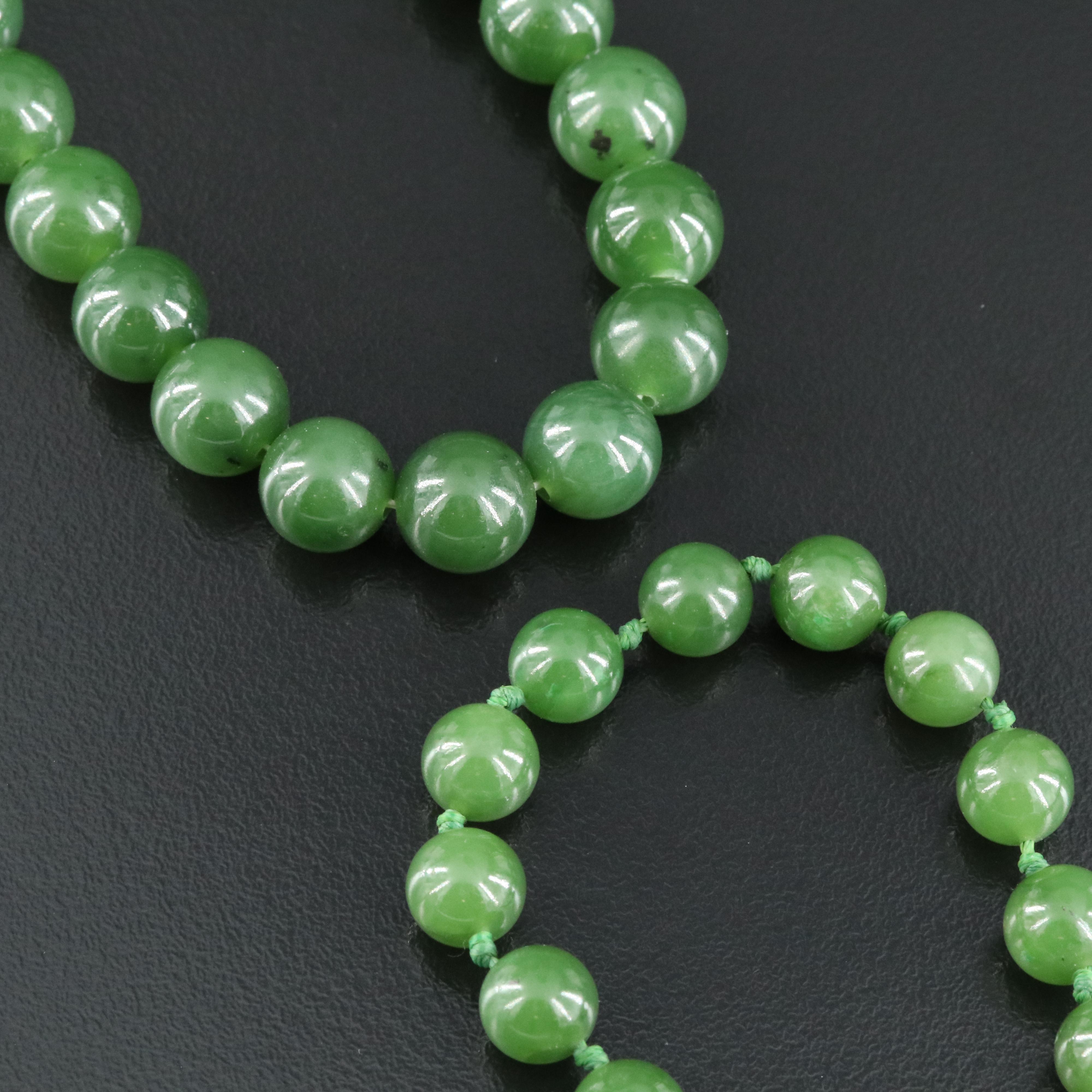 Nephrite Bead Necklaces
