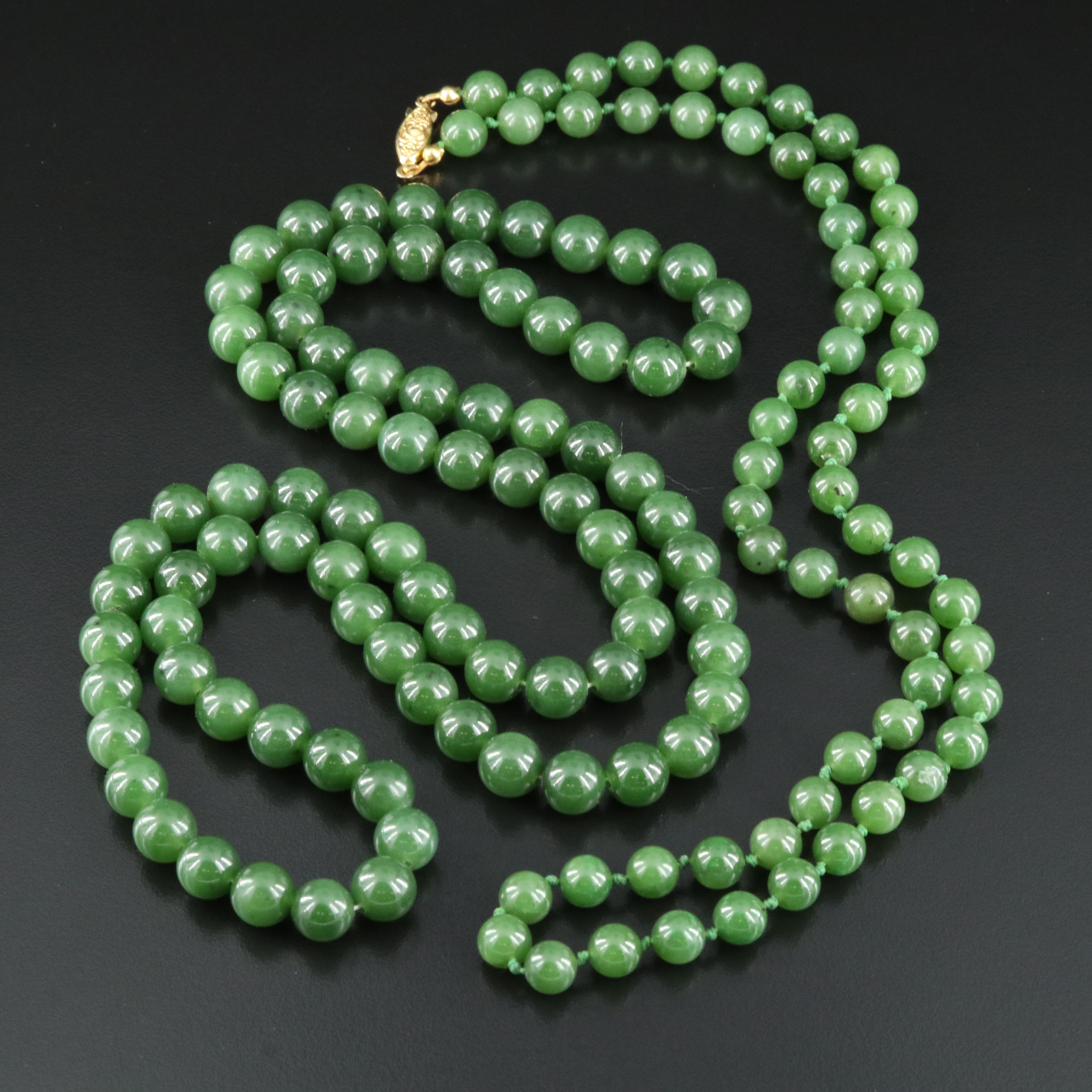 Nephrite Bead Necklaces