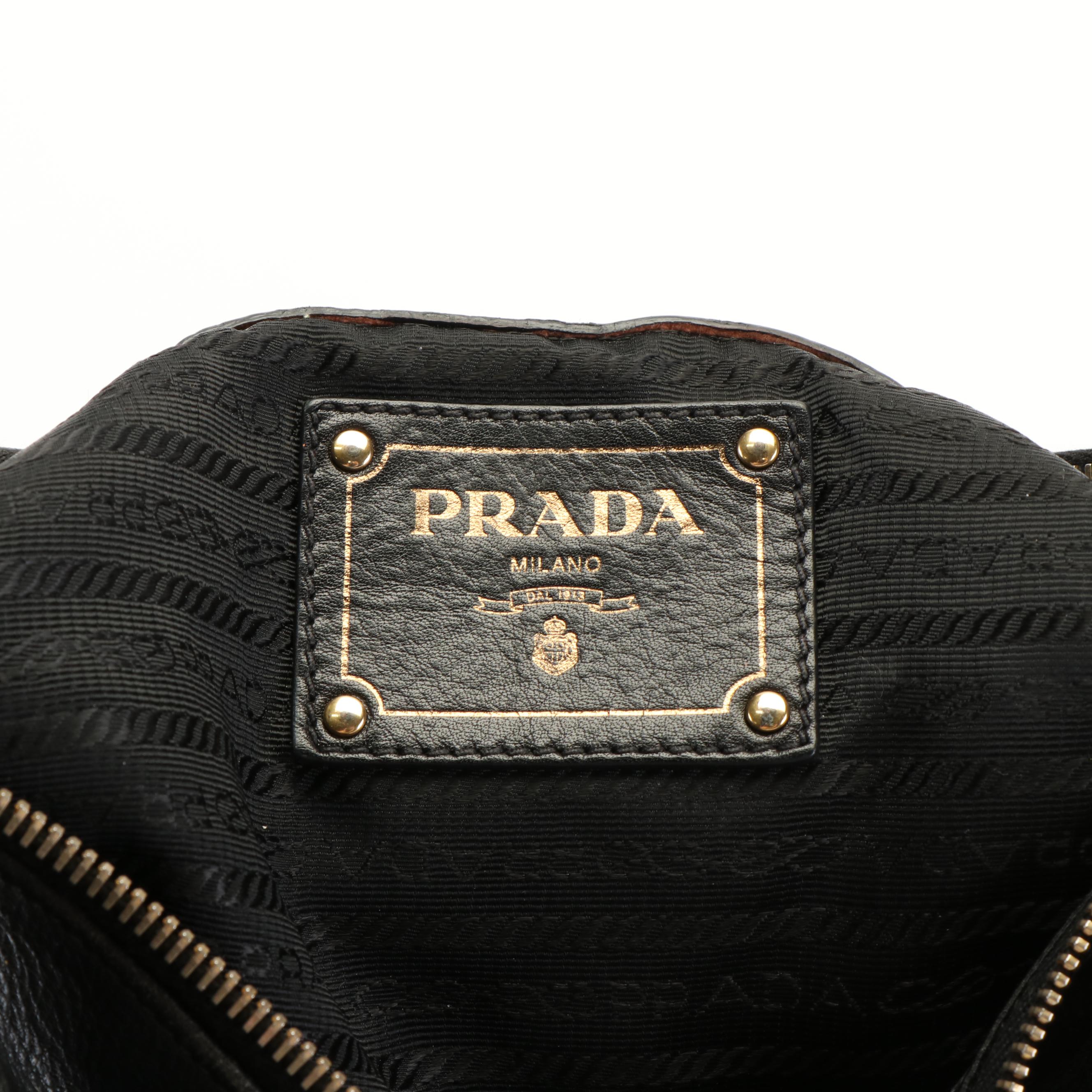 Prada 2 Way Satchel in Black Vitello Leather