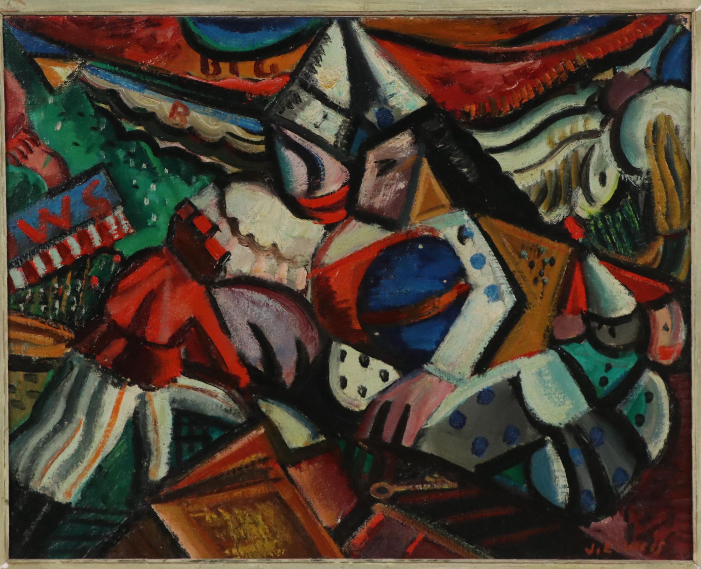 John Ellsworth Weis Modernist Oil Painting "Philosophy," 1948