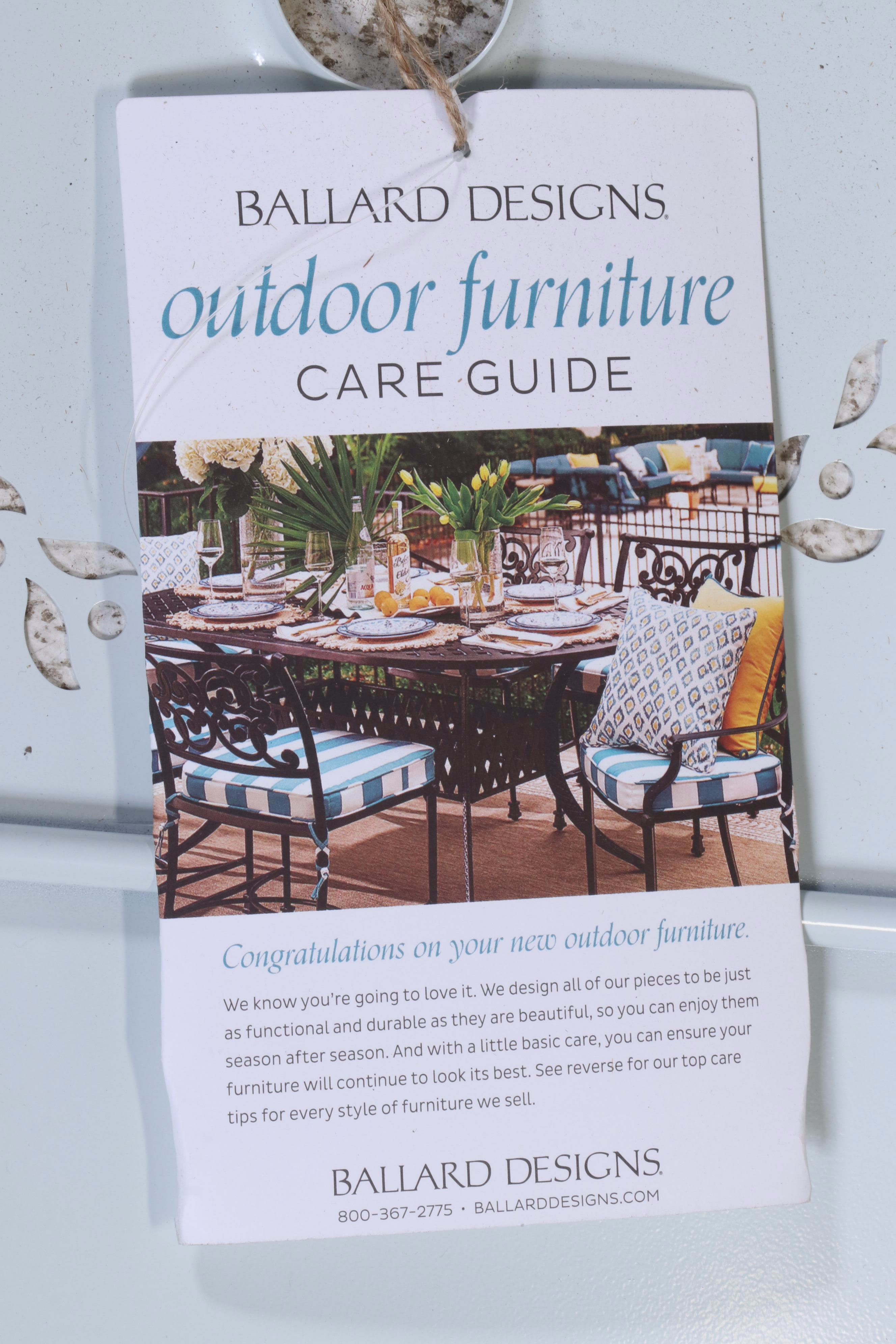 Ballard Designs White-Painted Metal Folding Outdoor Table