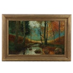 Wooded Autumn Landscape Oil Painting