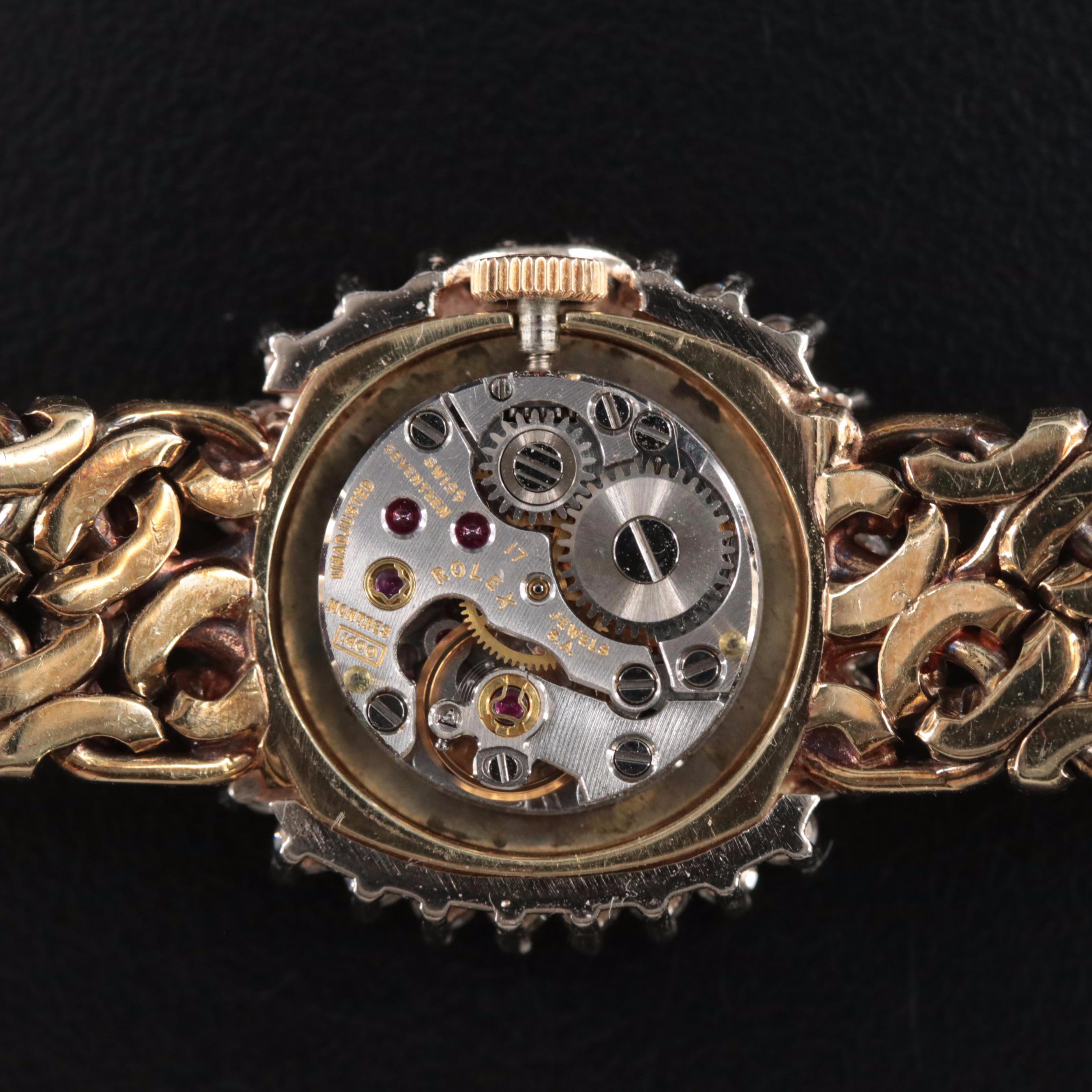 Vintage 14K Rolex Diamond Manual Wind Watch