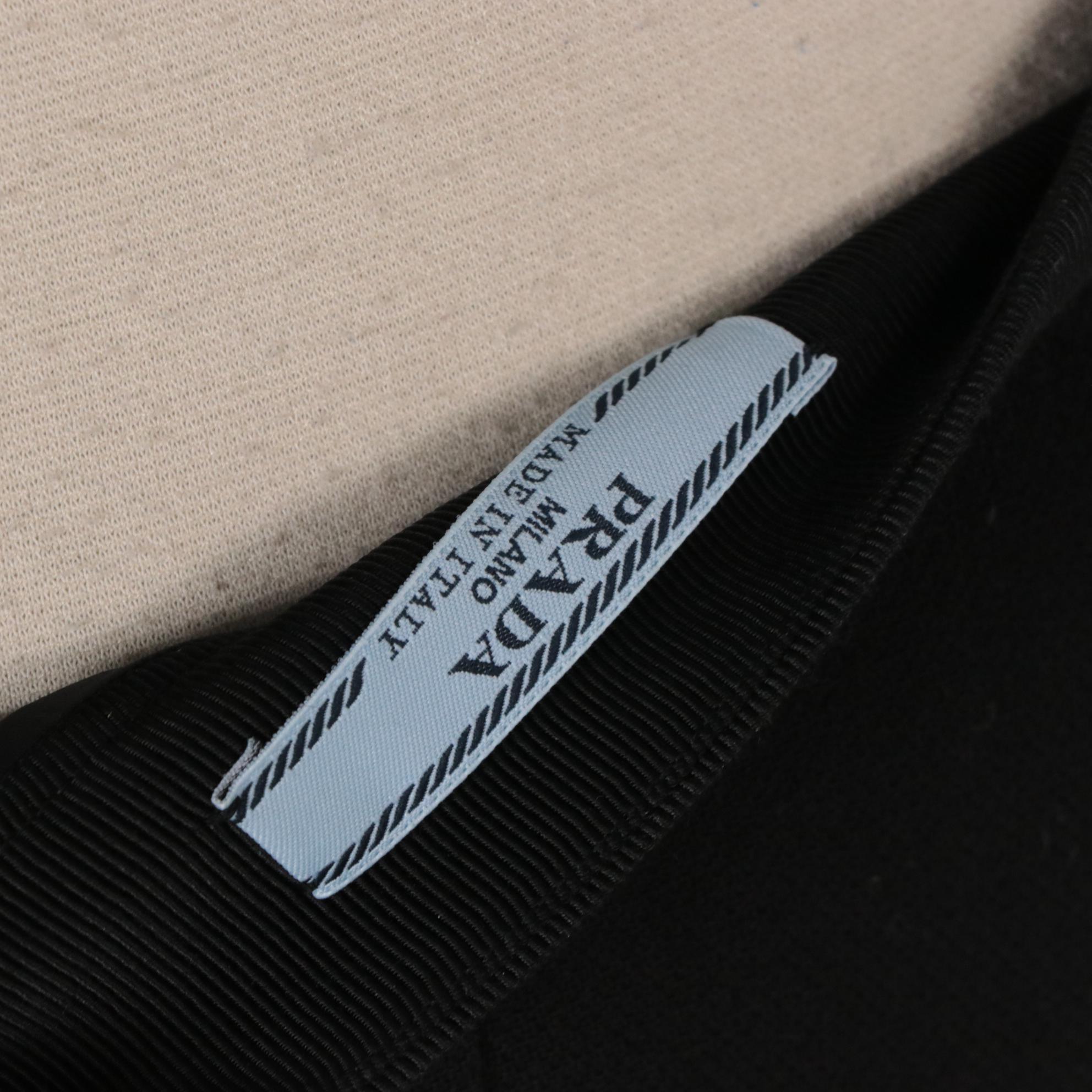 Prada Black Virgin Wool and Grosgrain Skirt