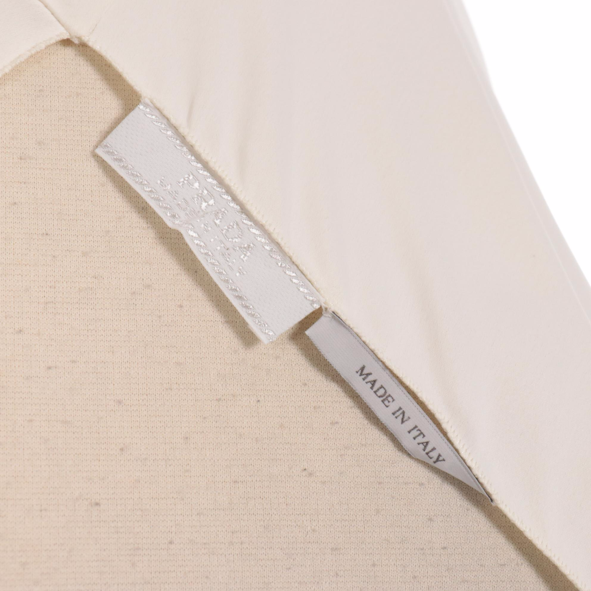 Prada V-Cut Cocktail Dress in Ivory with Grosgrain Straps