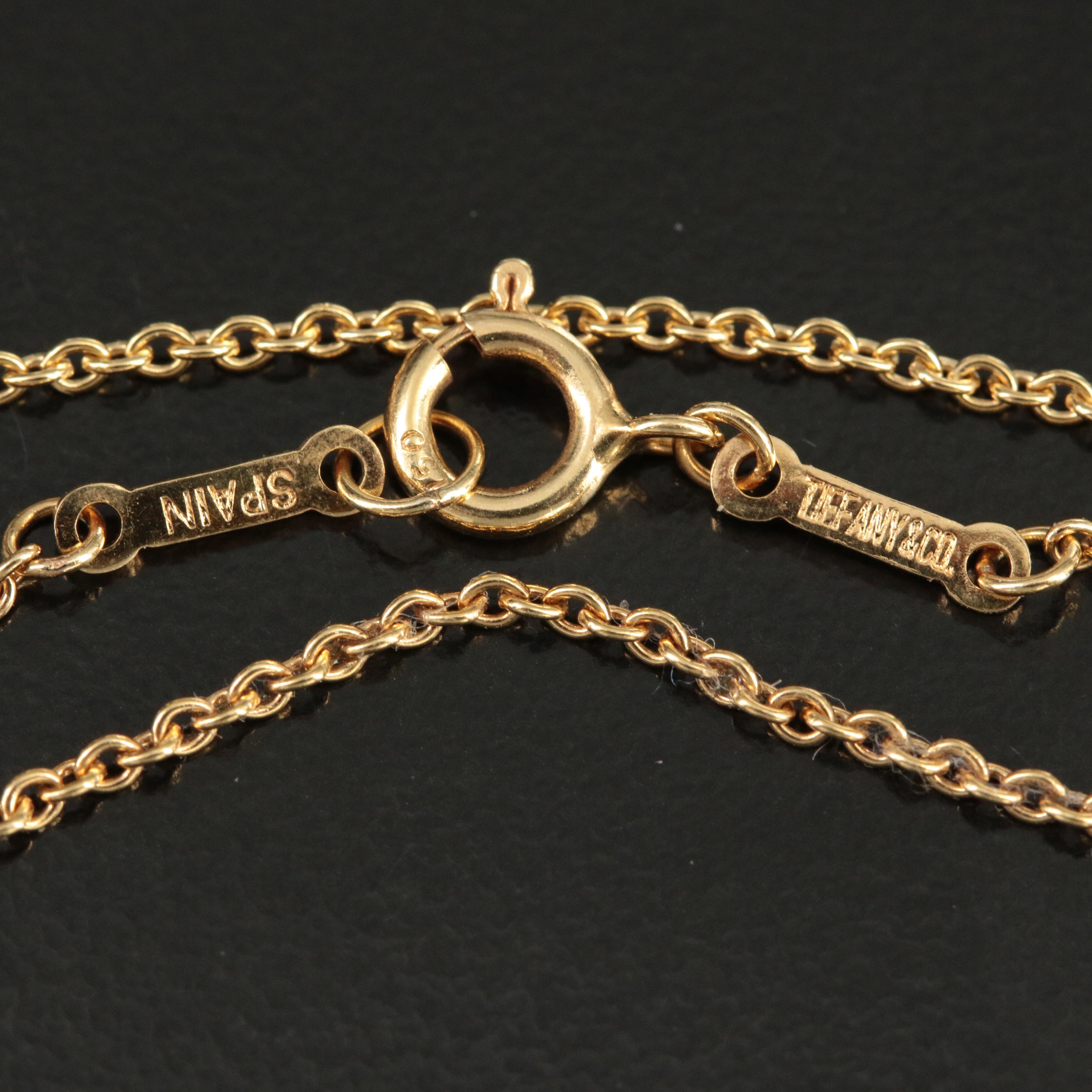 Elsa Peretti for Tiffany & Co. 18K Perfume Bottle Necklace with Coral Stopper