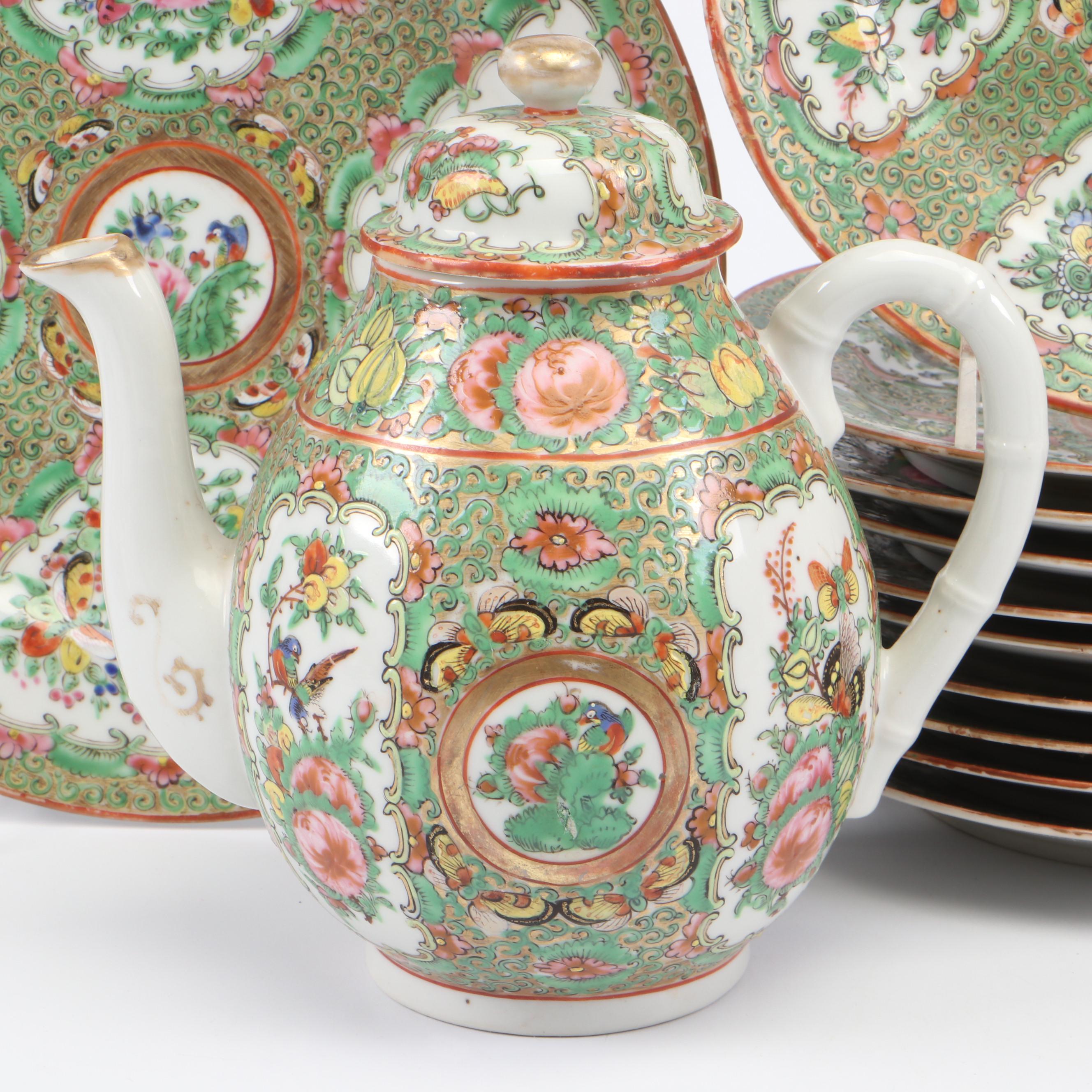 Chinese Export Famille Rose Porcelain Dinnerware