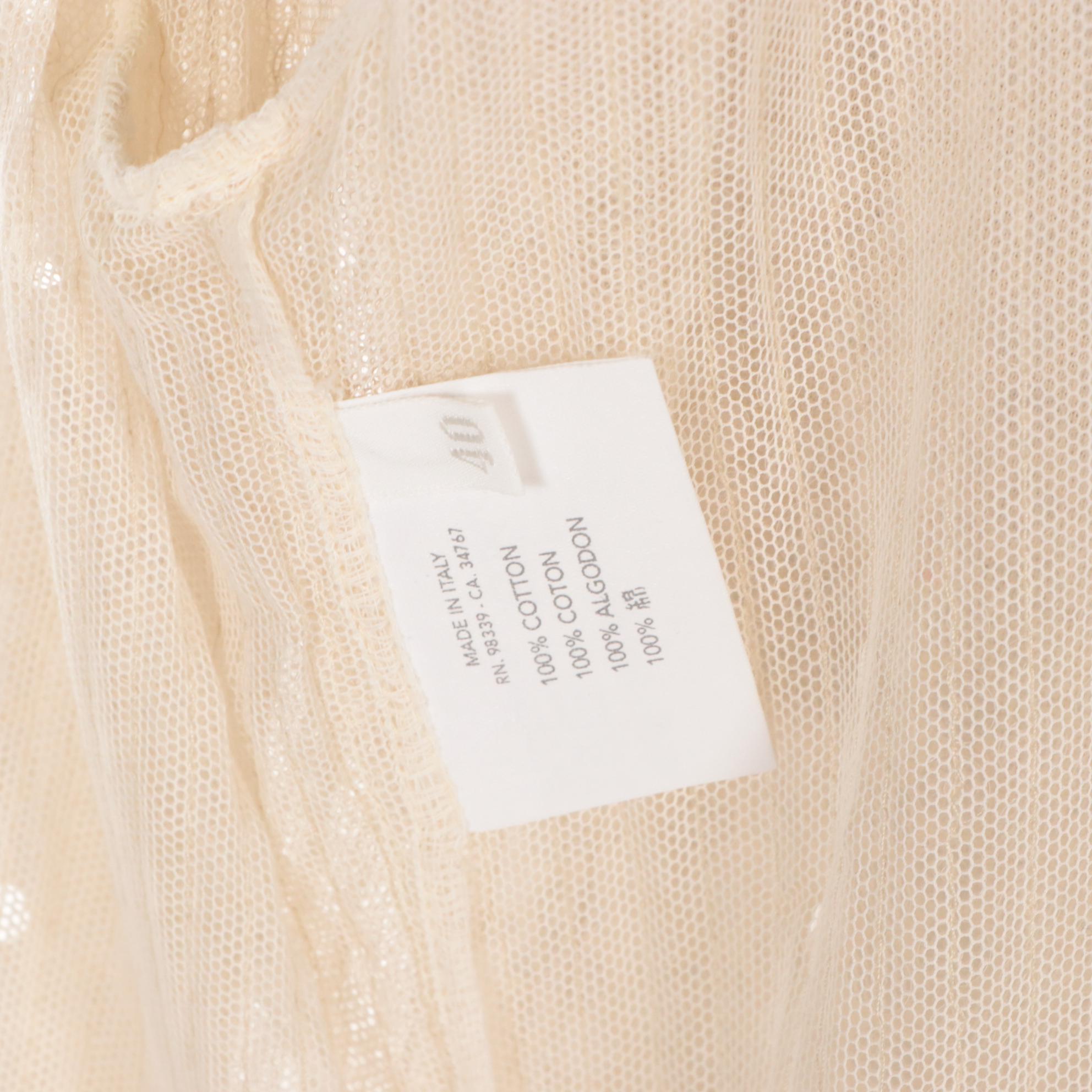 Prada Sheer Sequin Embellished Cotton Belted Maxi Blouse