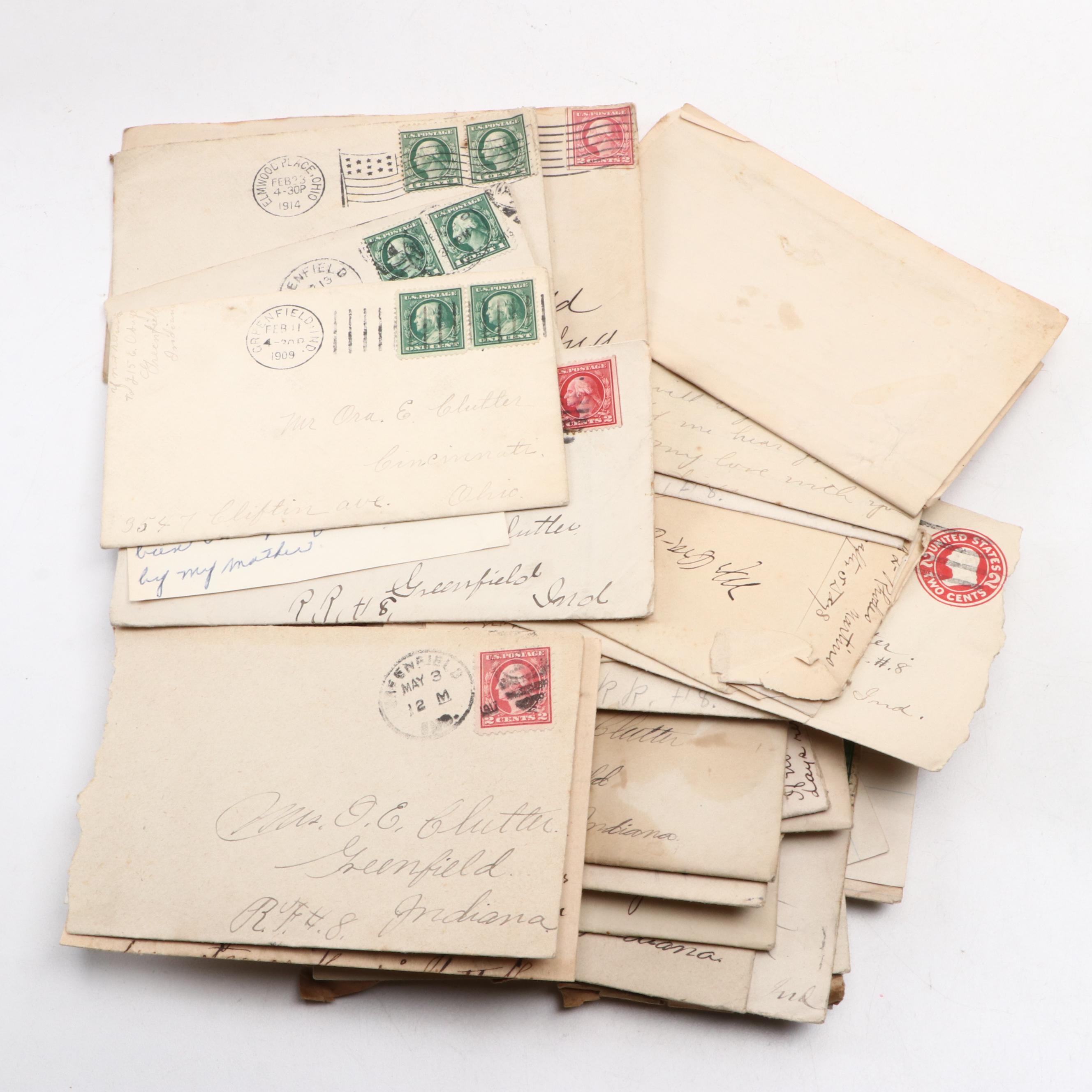 Wooden Wall Hanging Pipe Box with Letters, Early 20th Century