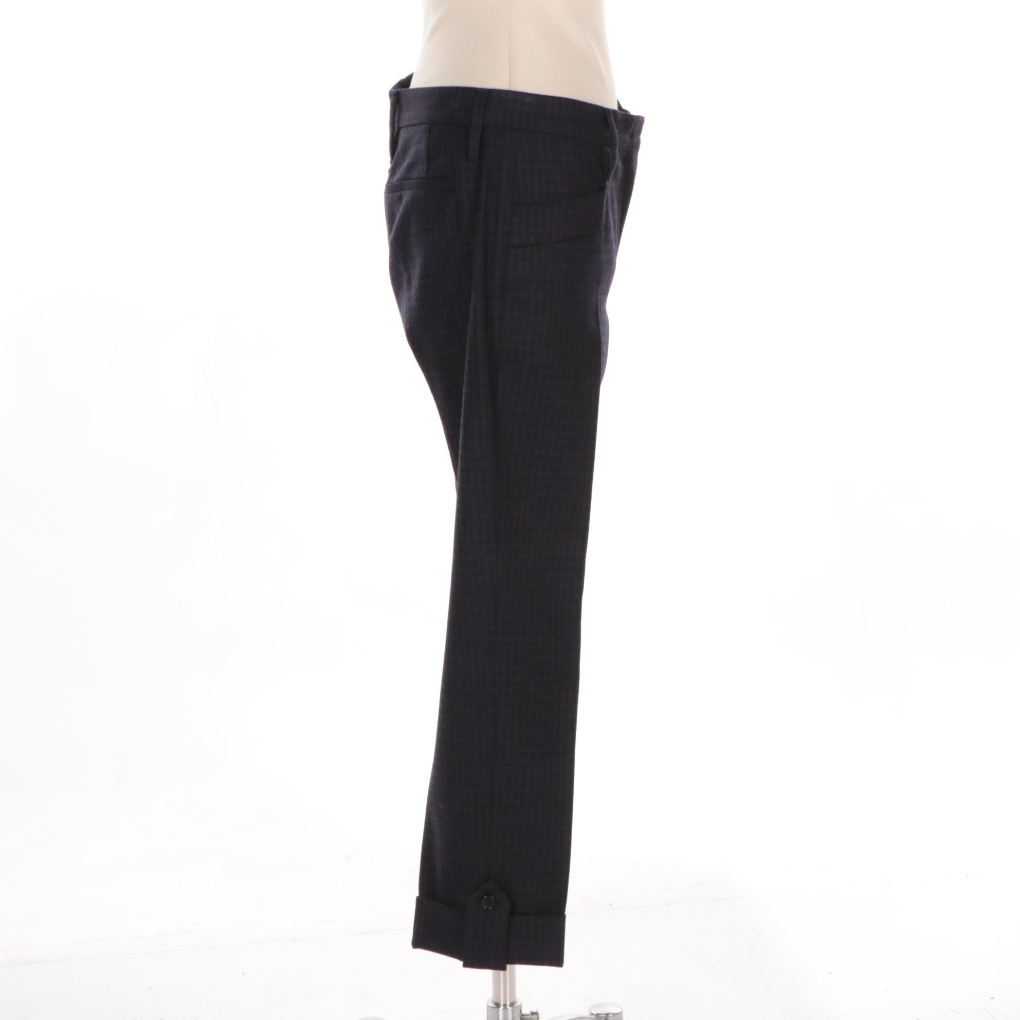 Prada Tweed Look Cuffed Crop Pant