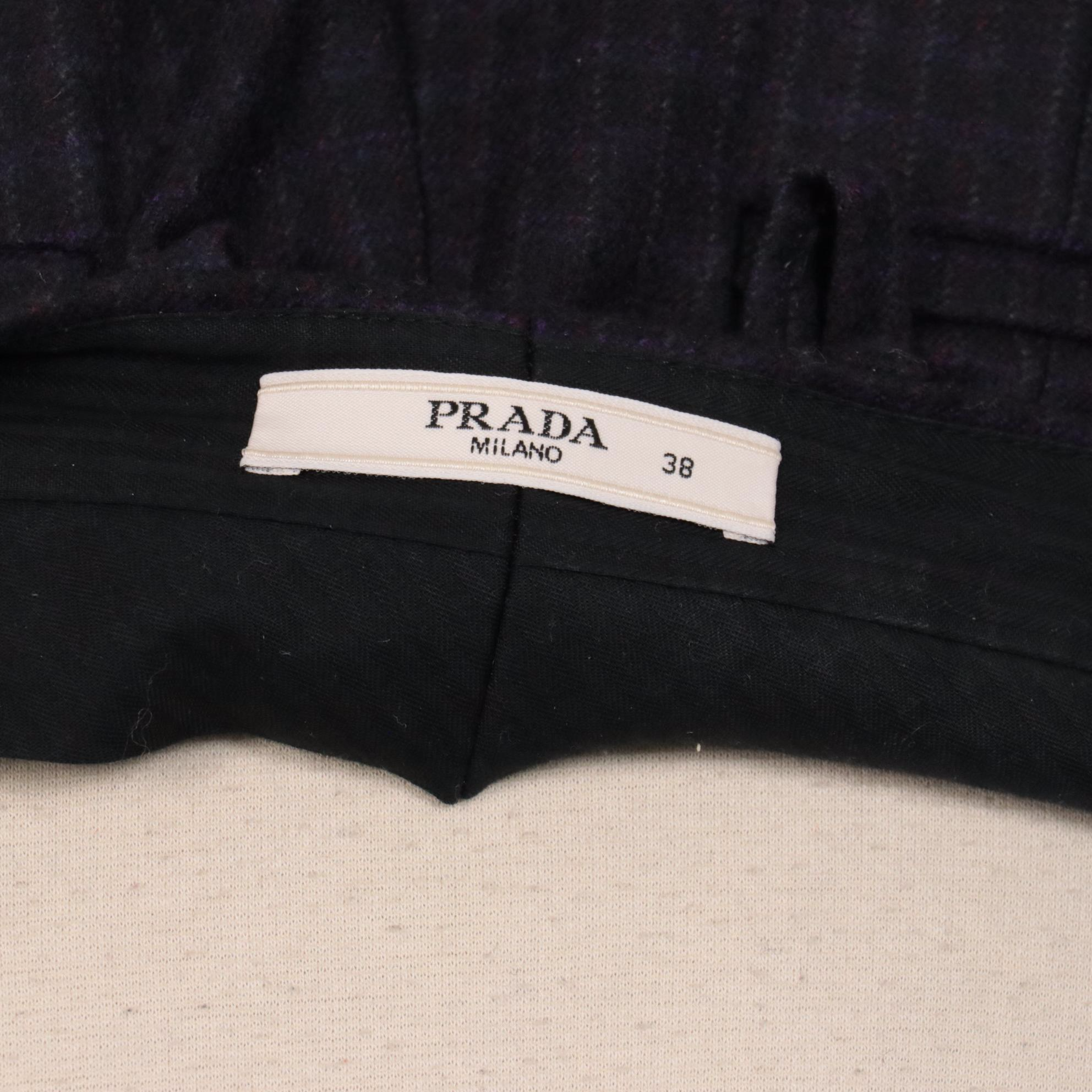 Prada Tweed Look Cuffed Crop Pant