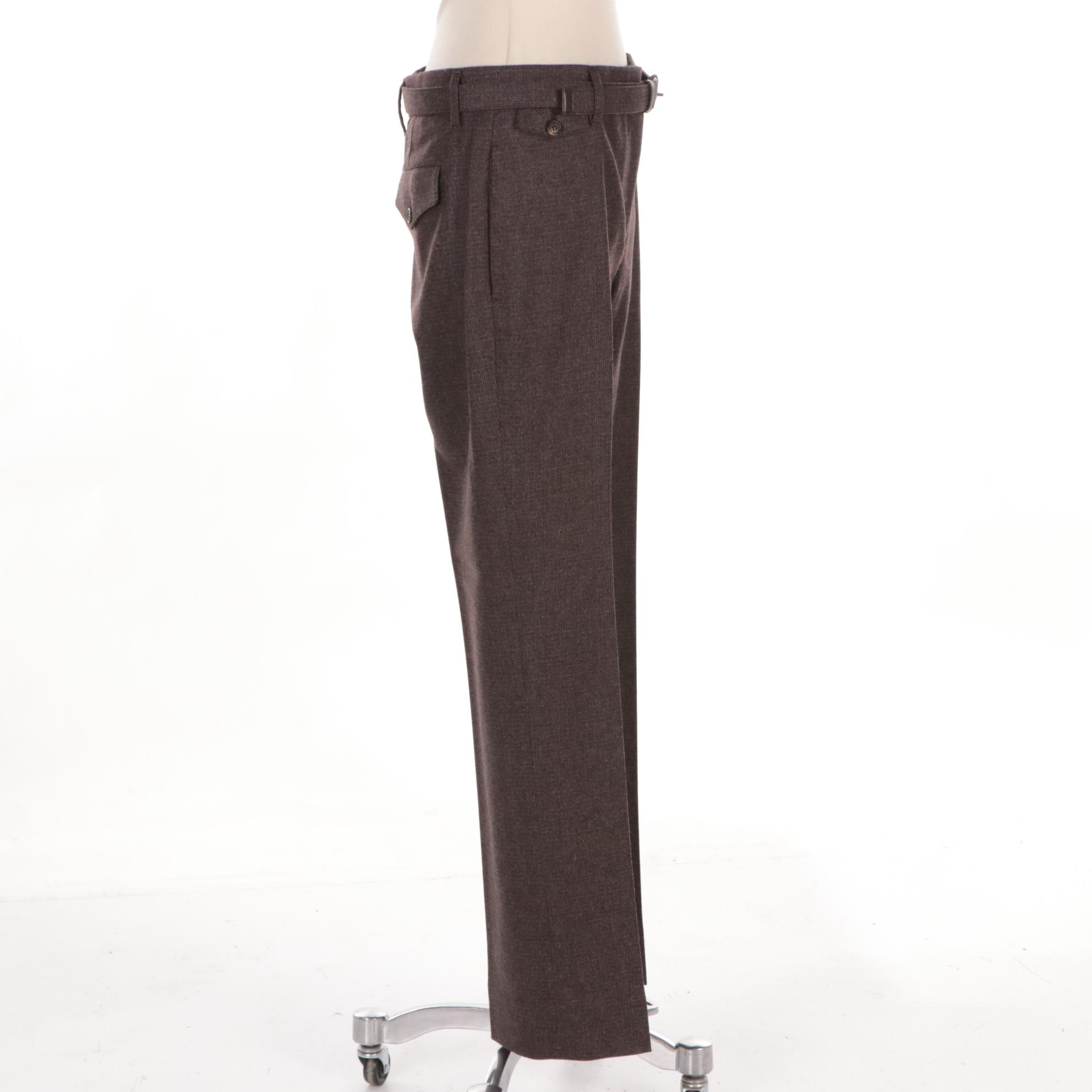 Prada Wool/Angora Blend Tweed Look Trousers