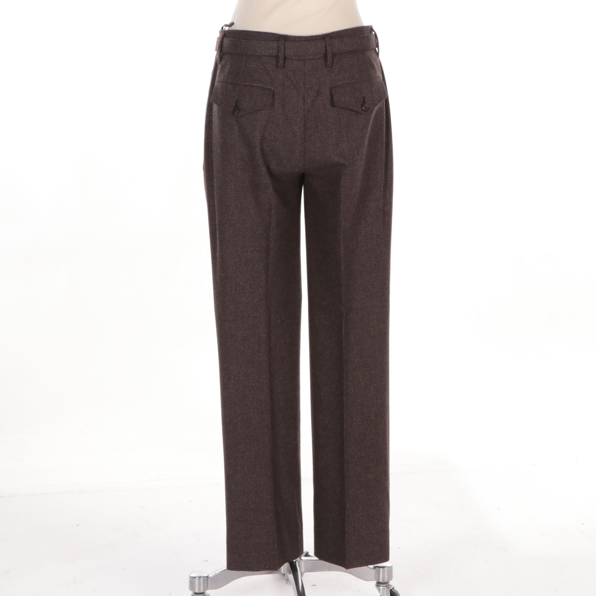Prada Wool/Angora Blend Tweed Look Trousers