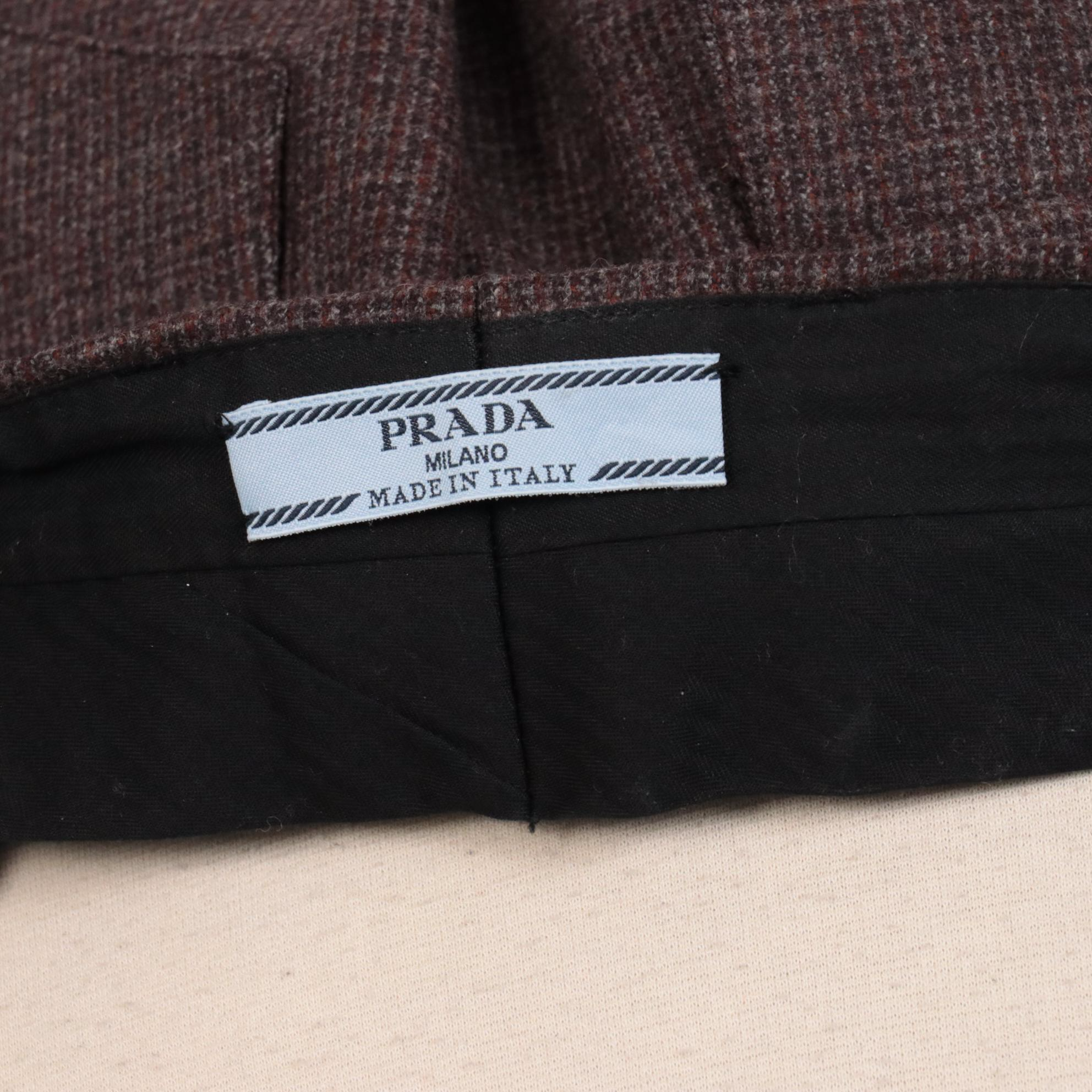 Prada Wool/Angora Blend Tweed Look Trousers