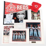 Johnny Bench Signed Hat with Pete Rose Signed Prints and More Reds Memorabilia