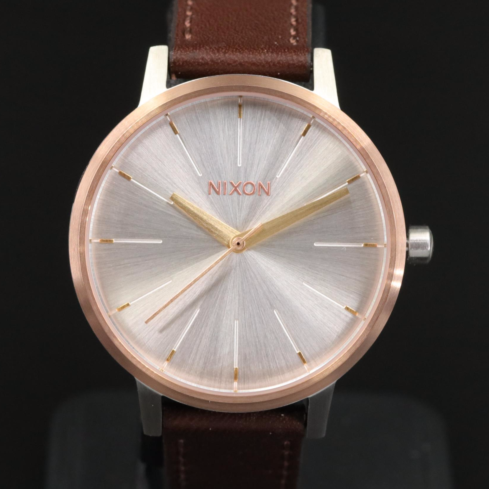 Nixon Kensington Brown Leather Watch with Box