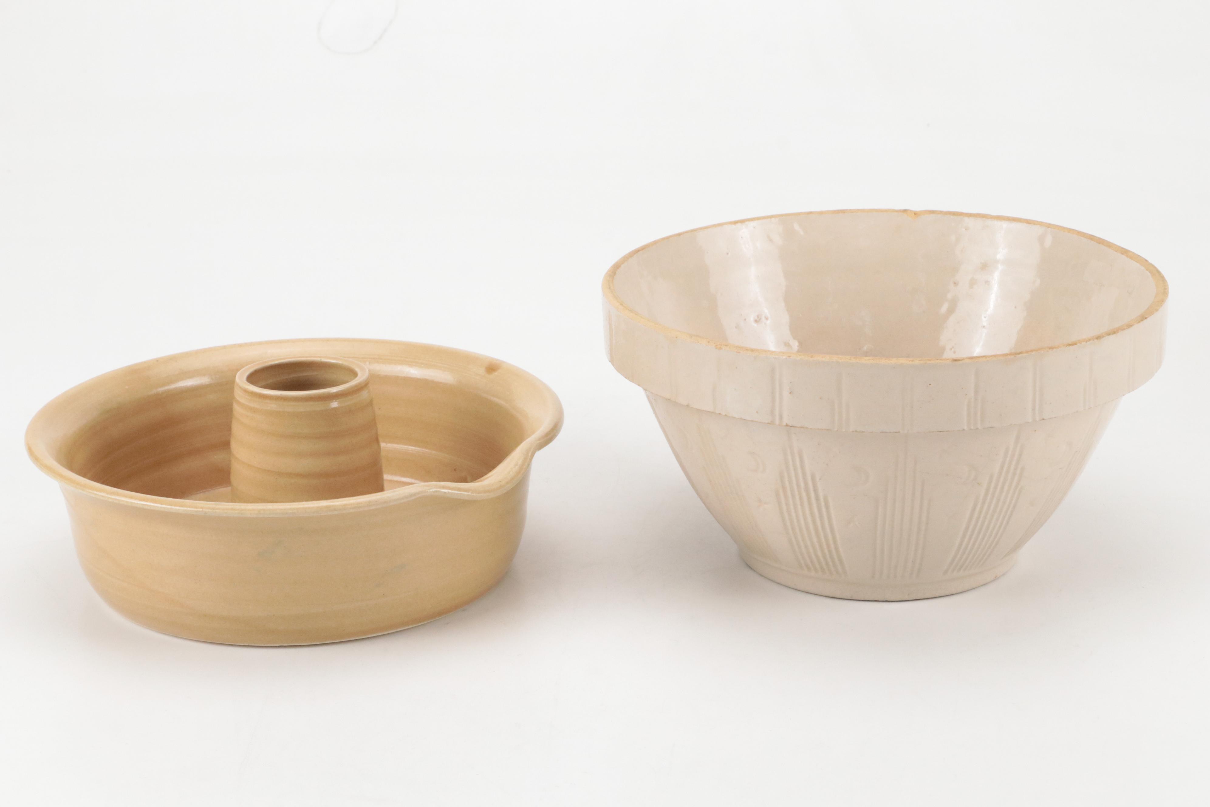 Marshall Pottery Stoneware Jug with Other Art Pottery Bowls and Décor