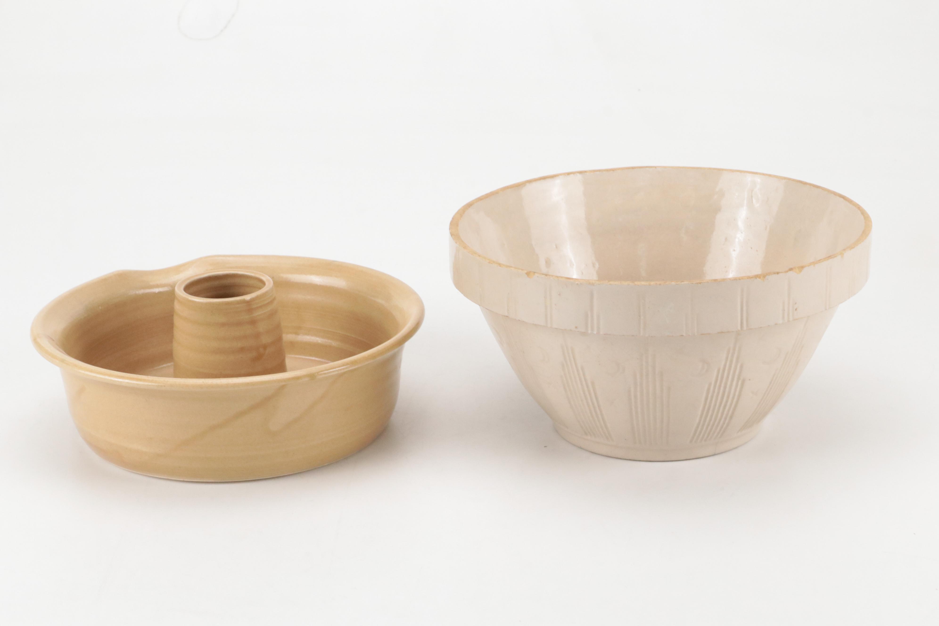 Marshall Pottery Stoneware Jug with Other Art Pottery Bowls and Décor