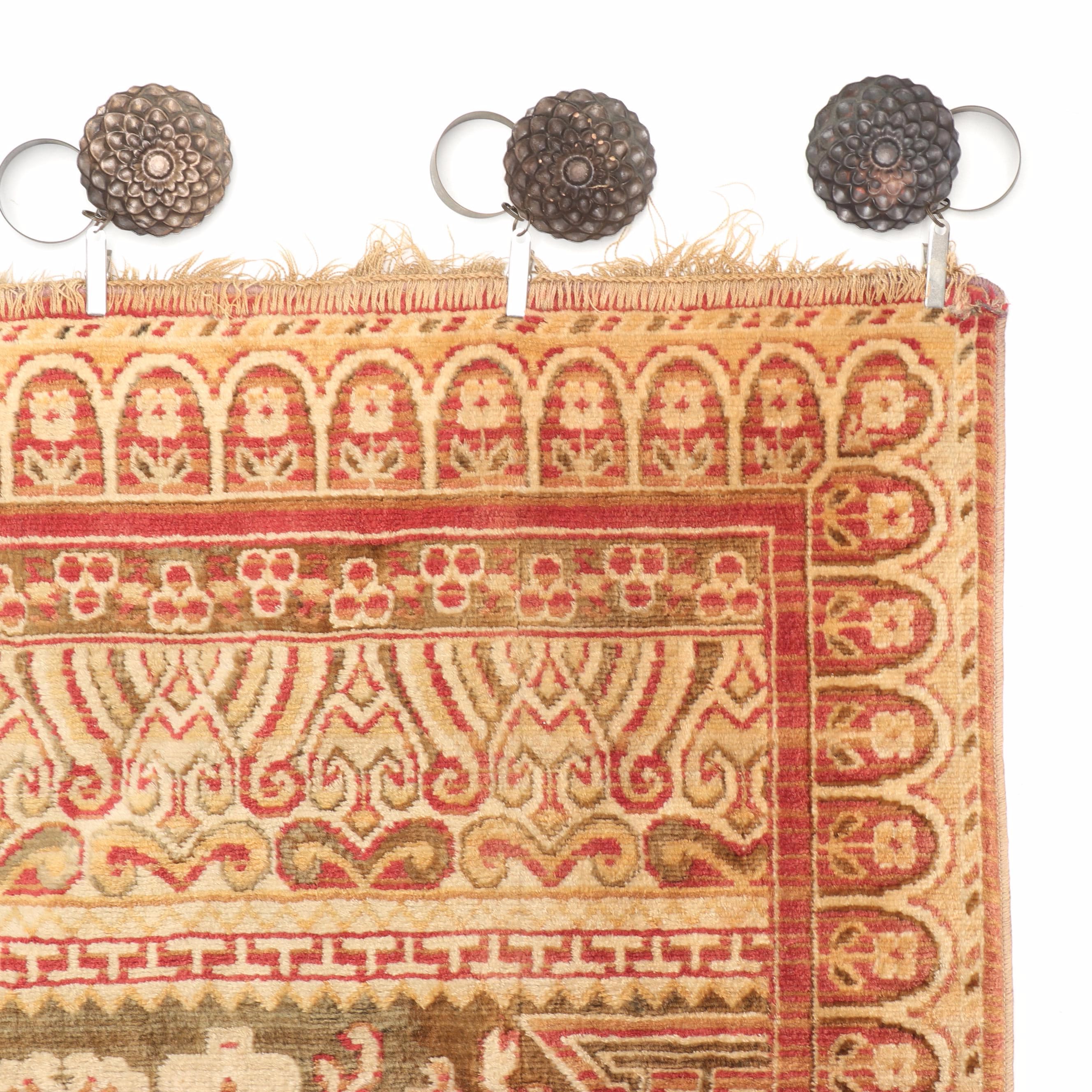 Persian Style Tapestry Panel With Hanging Hooks