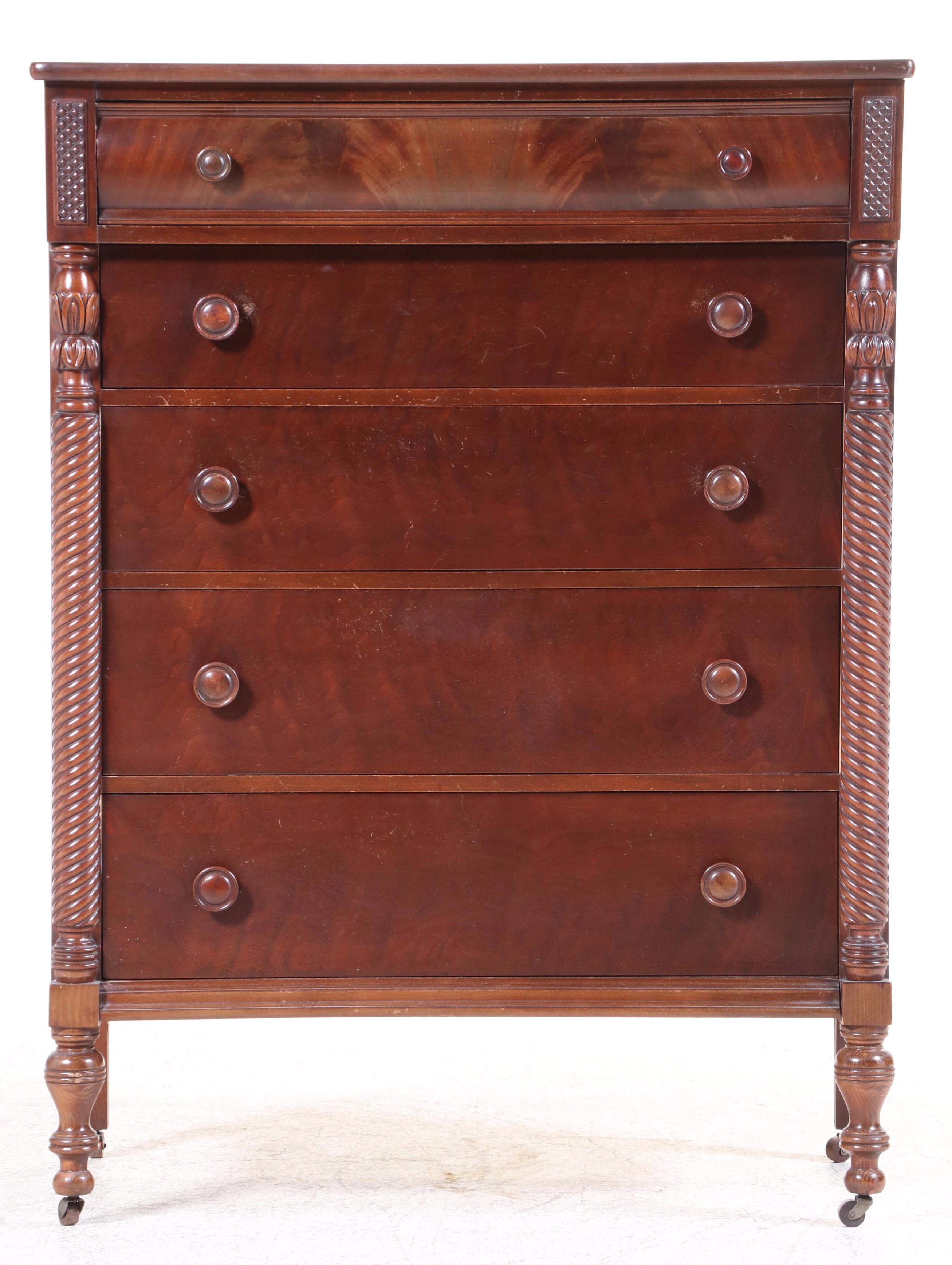 Thomasville Chair Company Classical Style Mahogany Five-Drawer Chest