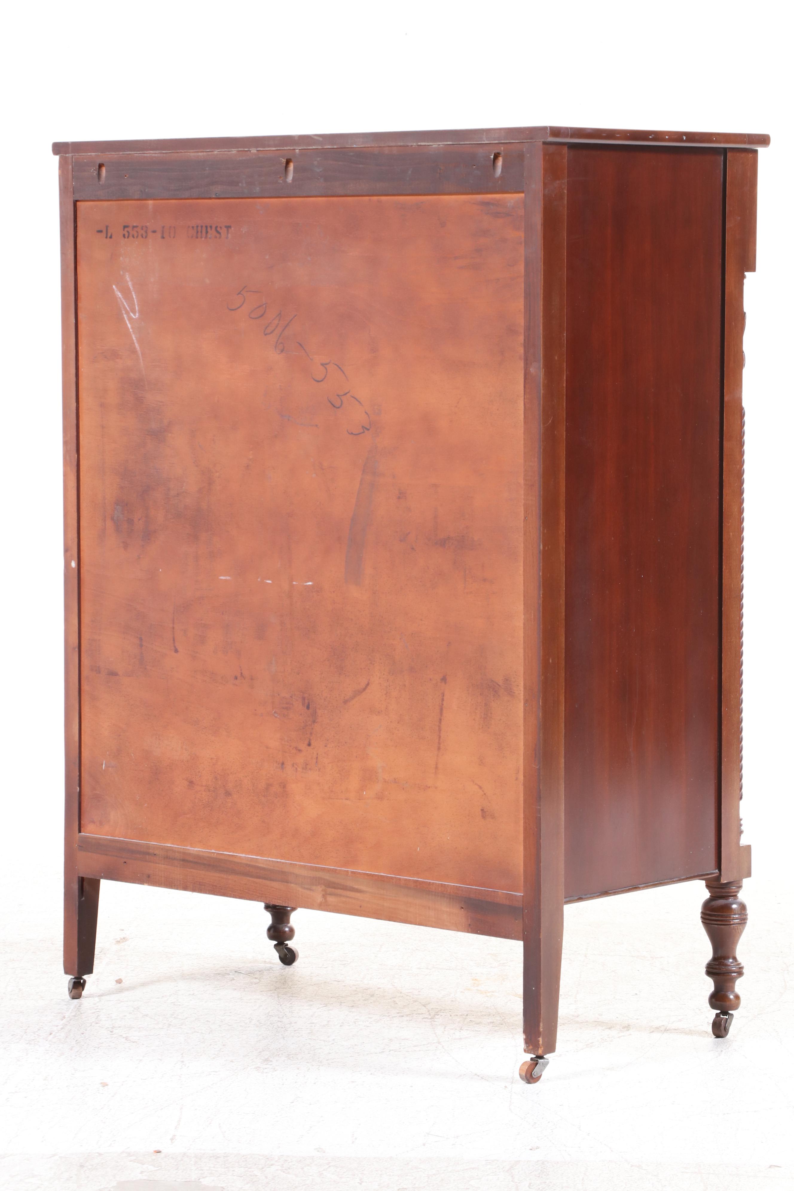 Thomasville Chair Company Classical Style Mahogany Five-Drawer Chest