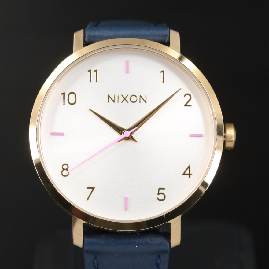 Nixon The Arrow Navy Leather Watch with Box