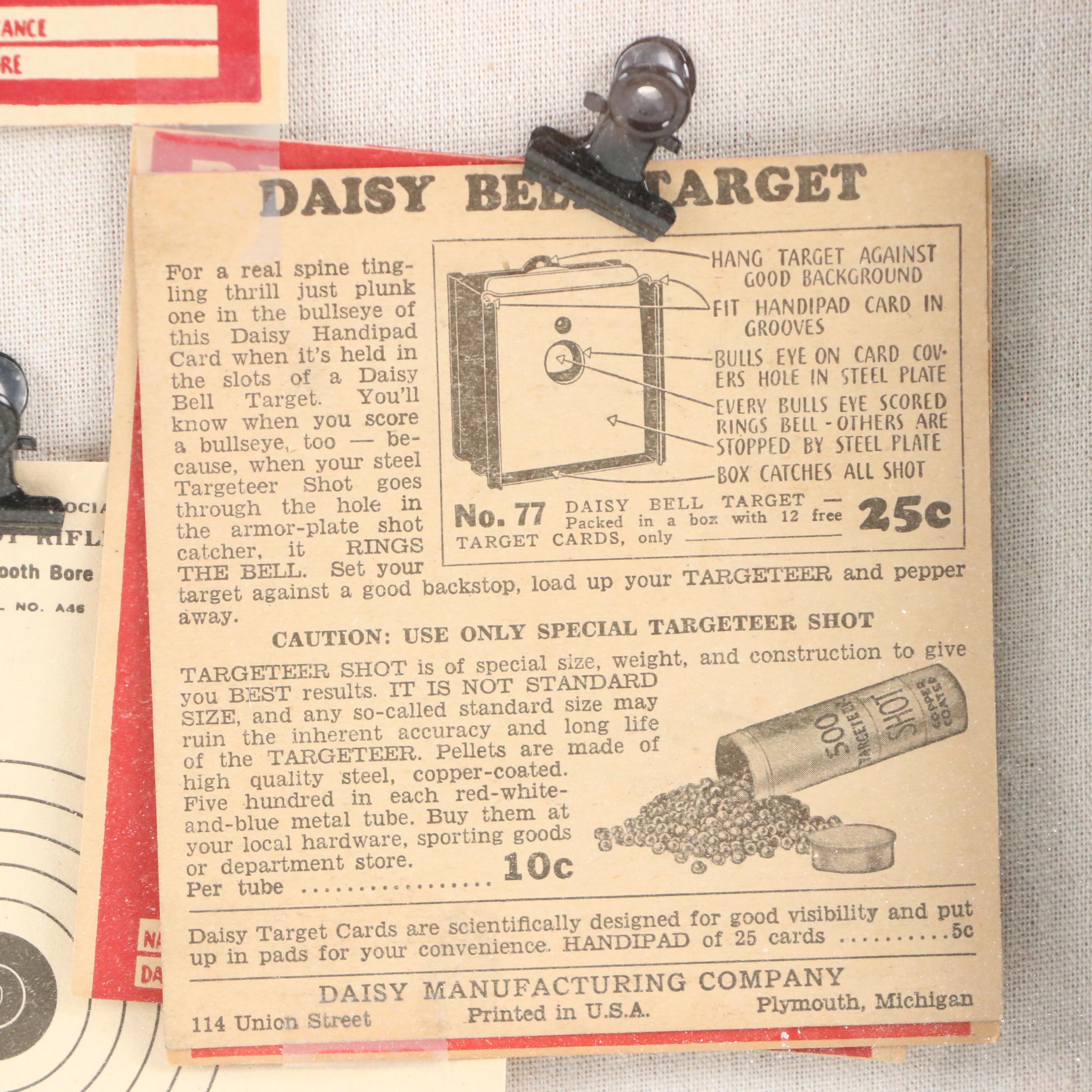 Daisy Pump Action No.25 Air Rifle With Daisy Targets, Manuals in Display
