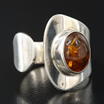 Mexican Sterling Amber Open Top Ring