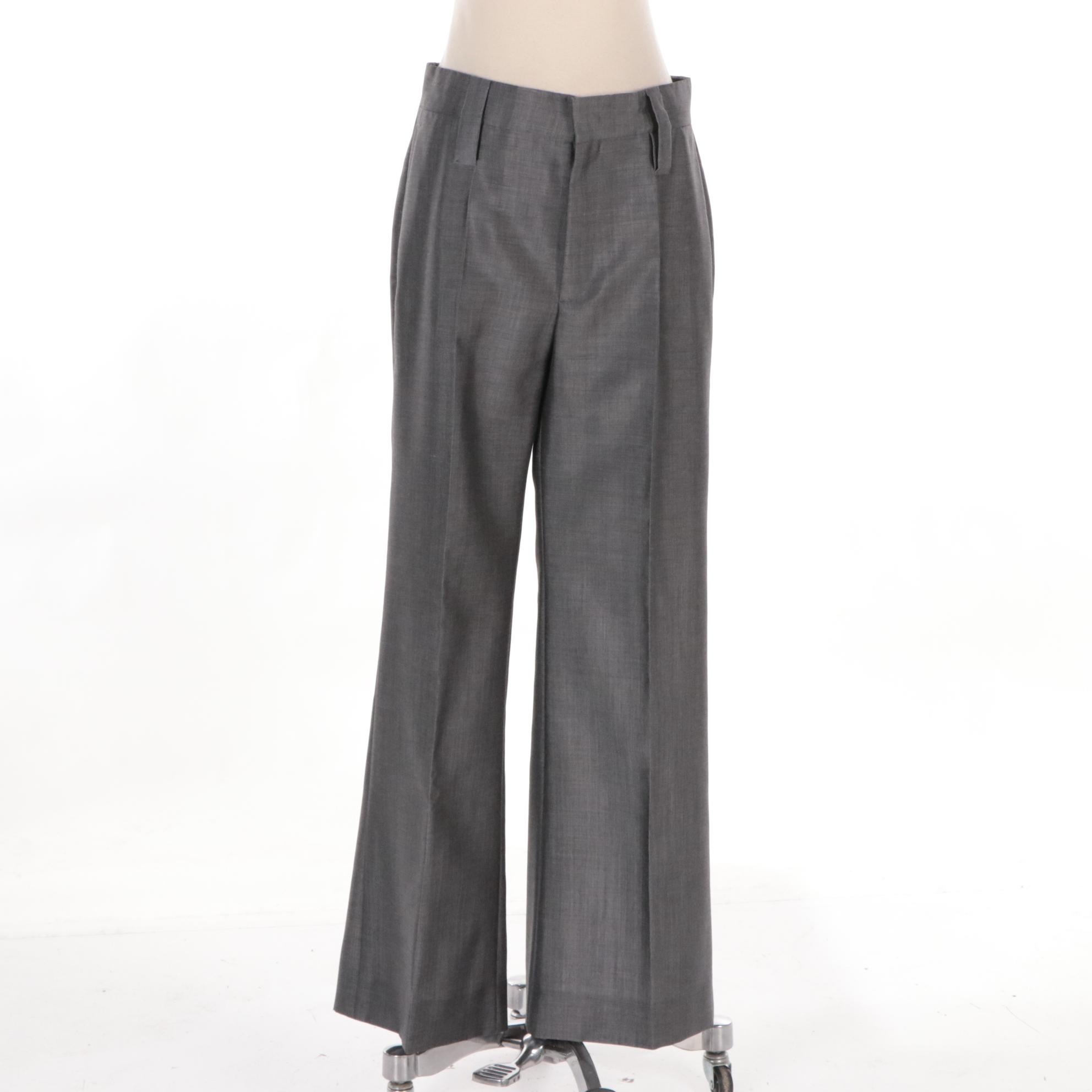 Prada Belted Wide Leg Pant Suit in Mohair/Wool Blend