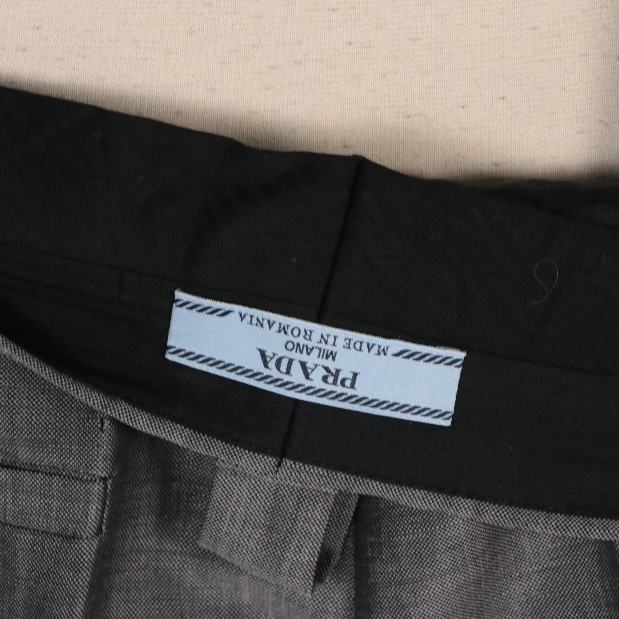 Prada Belted Wide Leg Pant Suit in Mohair/Wool Blend