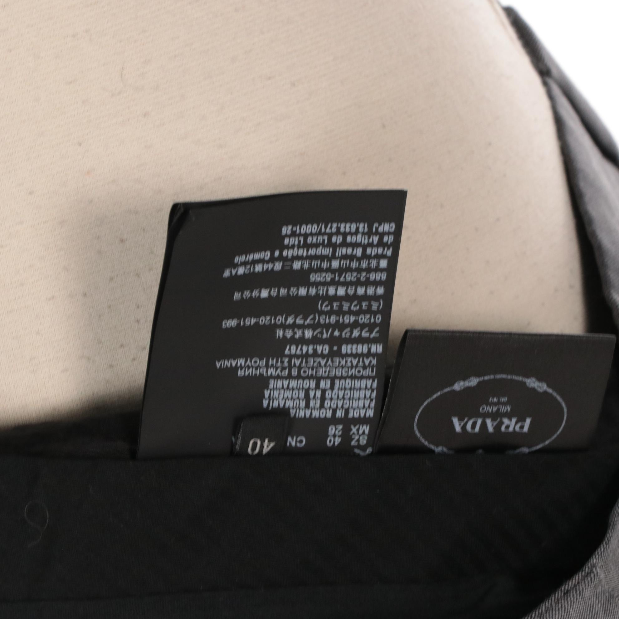 Prada Belted Wide Leg Pant Suit in Mohair/Wool Blend