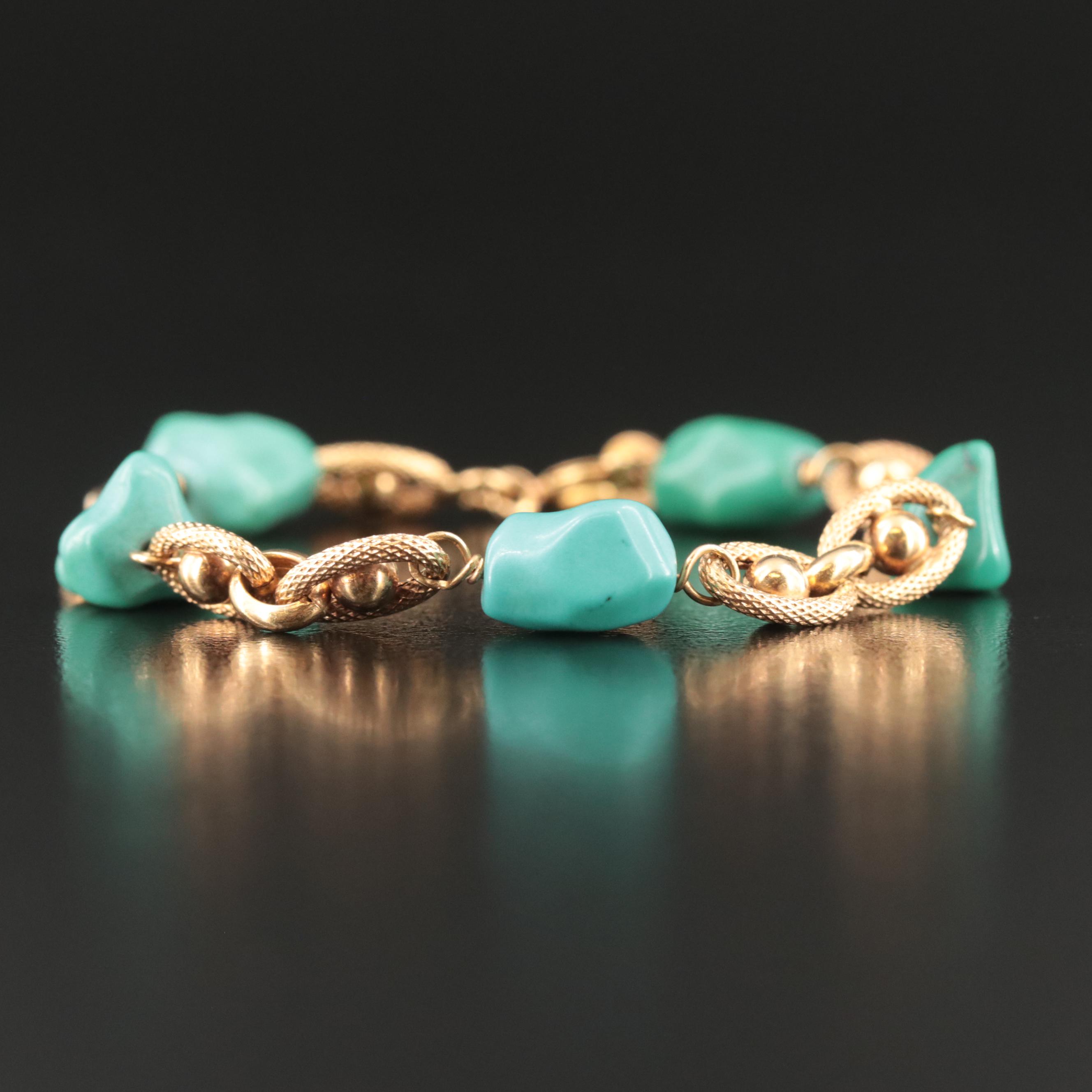 18K Turquoise Station Bracelet