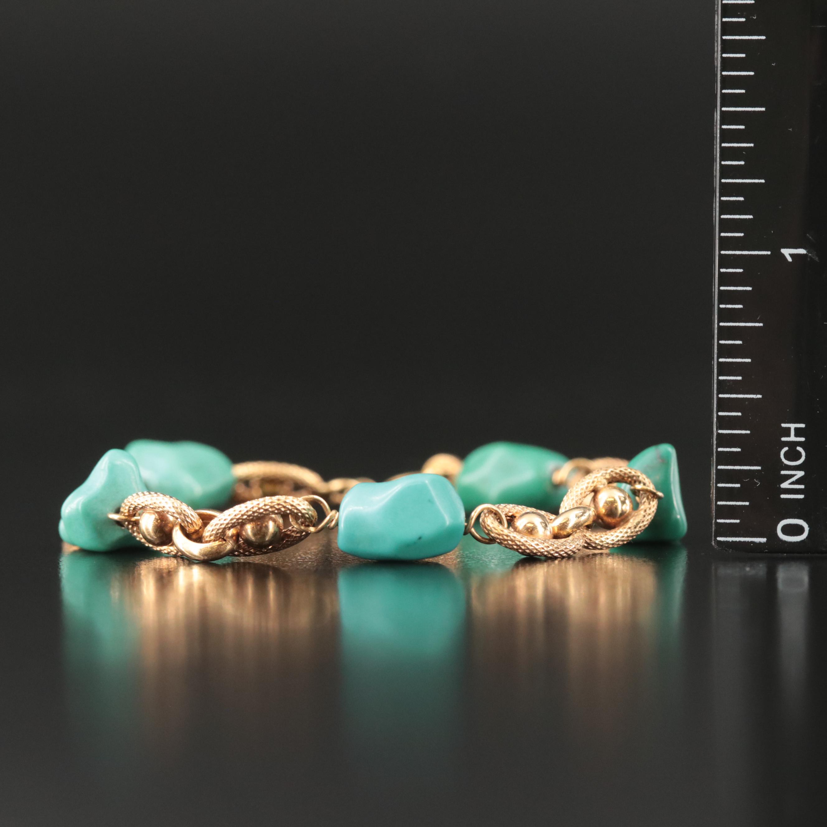 18K Turquoise Station Bracelet