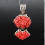 Sterling Faux Cinnabar Pendant