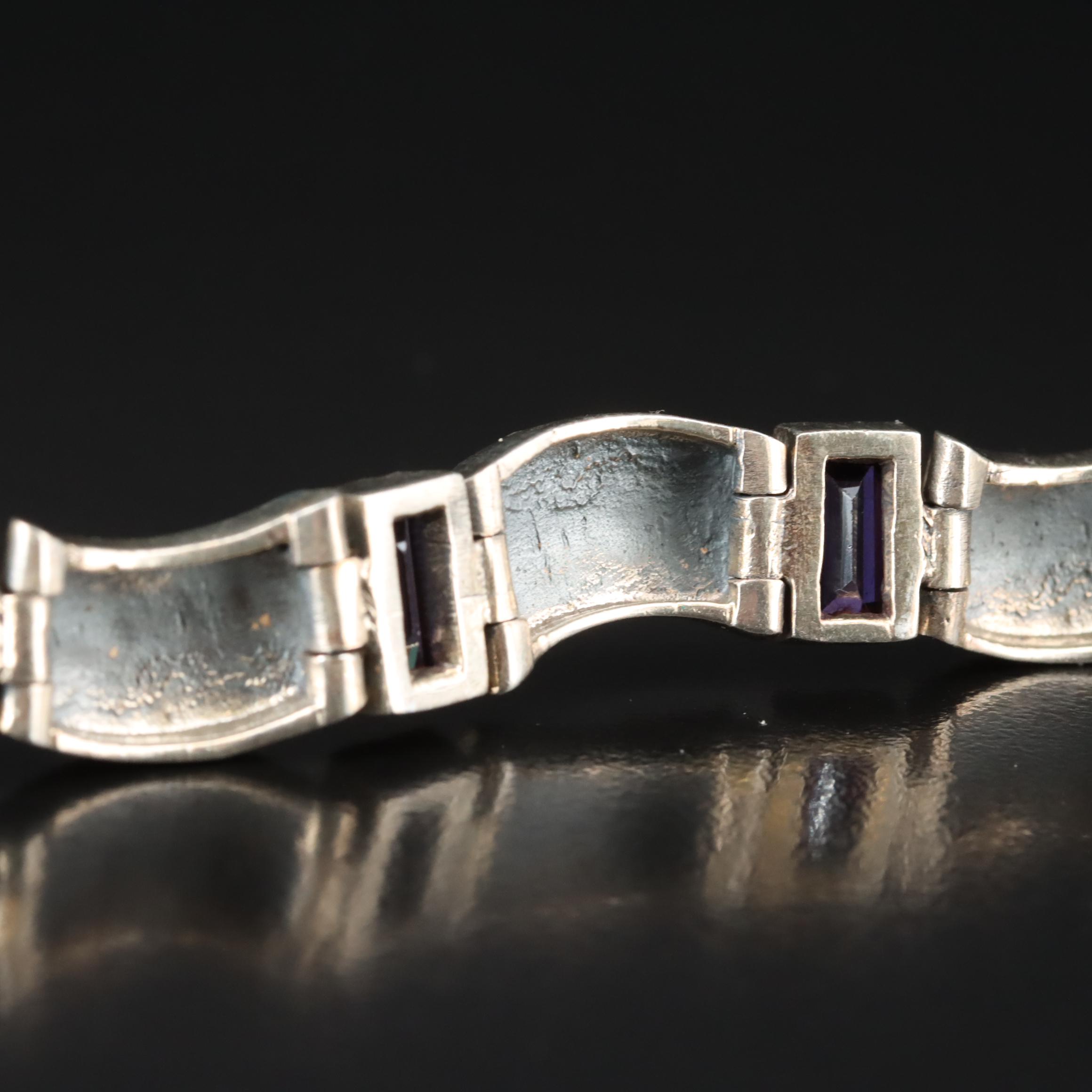 Sterling CZ and Marcasite Bracelet