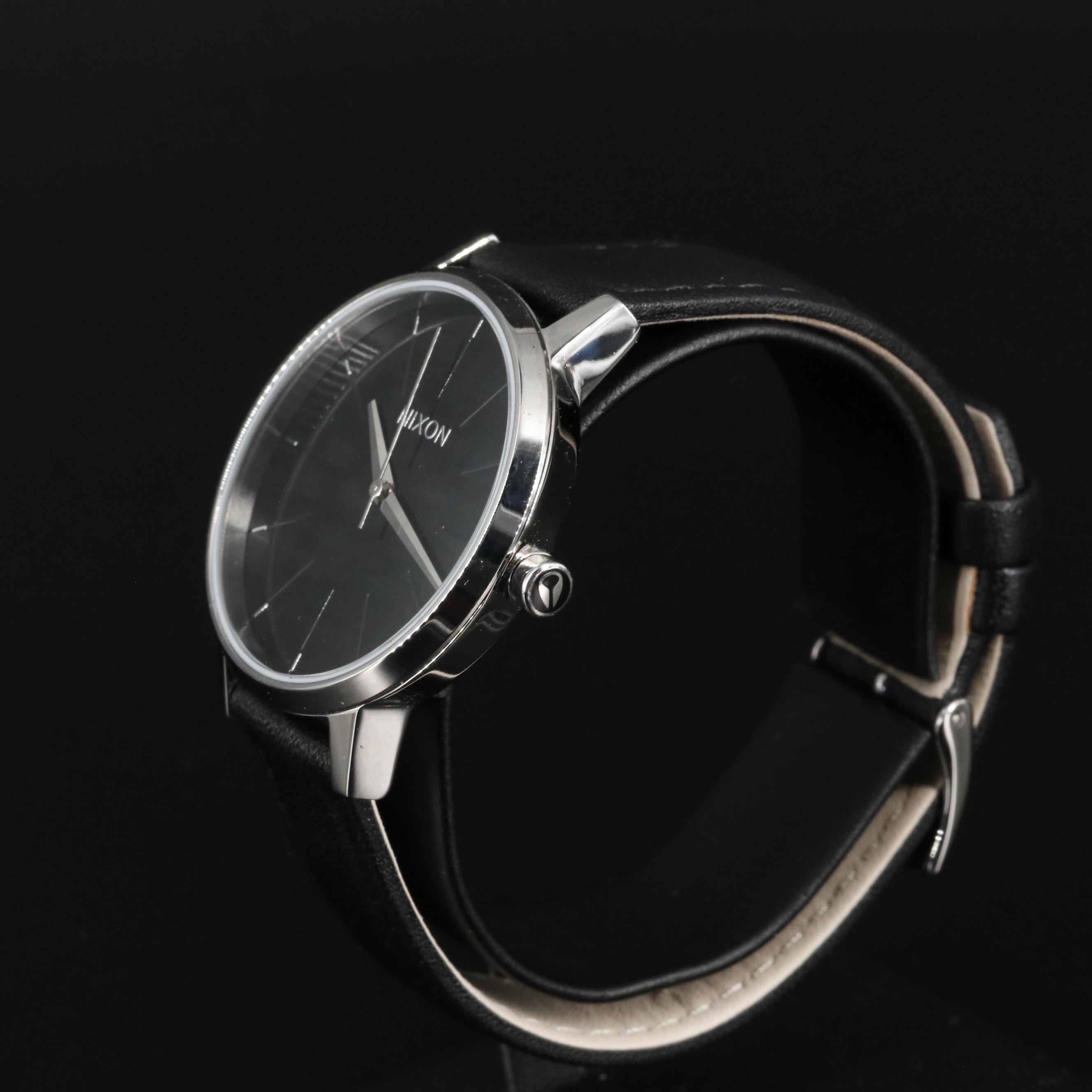 Nixon Kensington Black Leather Watch with Box