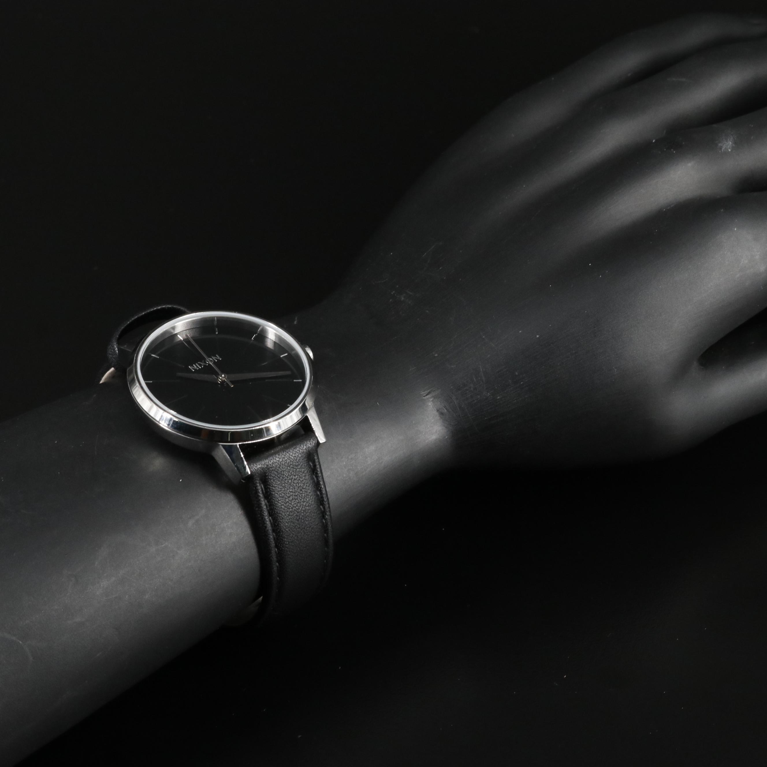 Nixon Kensington Black Leather Watch with Box