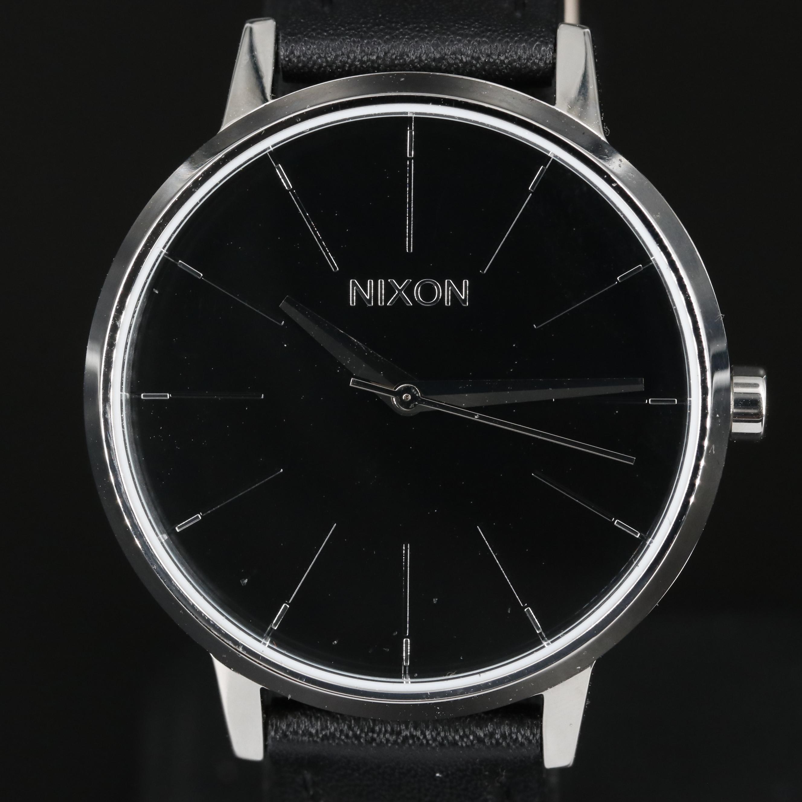 Nixon Kensington Black Leather Watch with Box