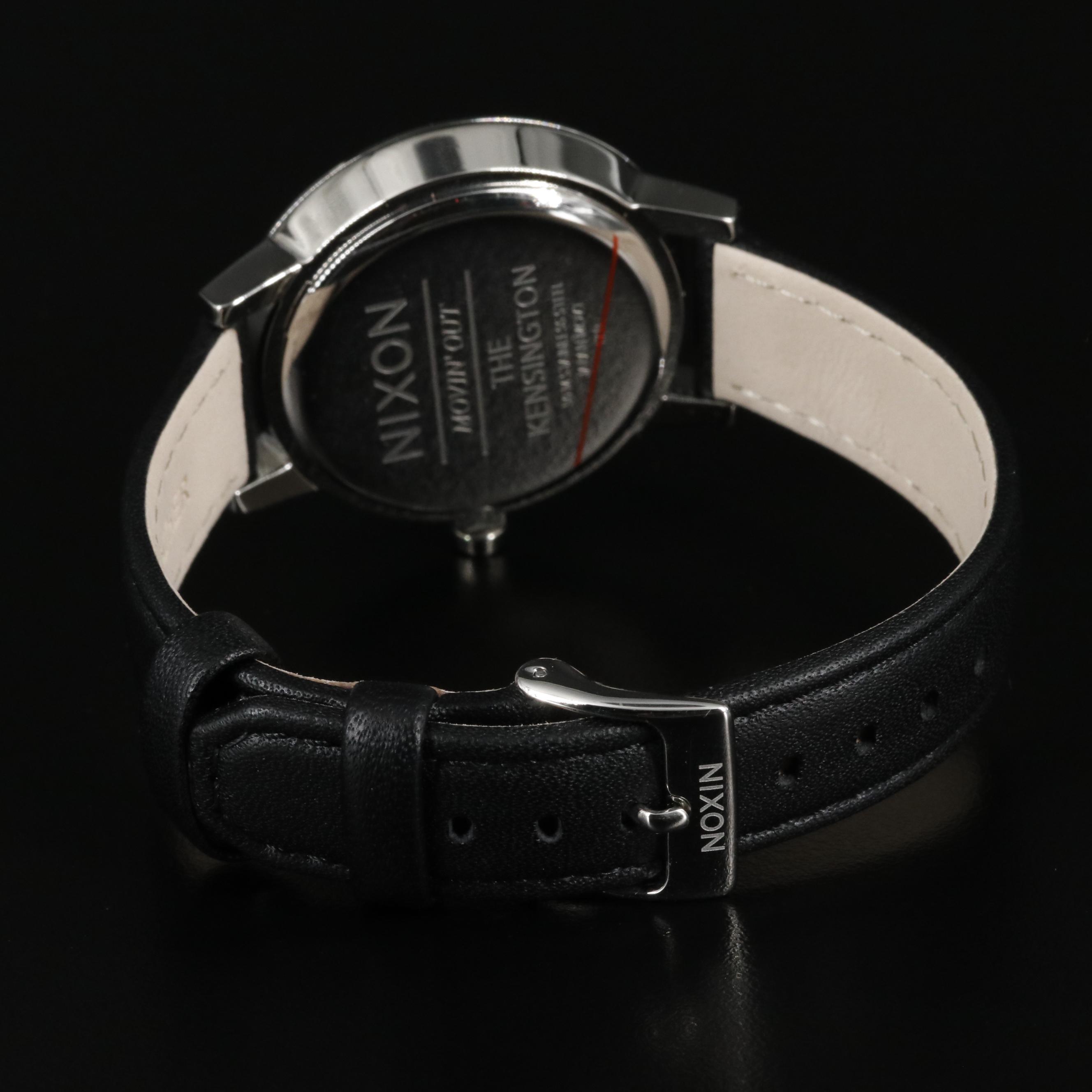Nixon Kensington Black Leather Watch with Box